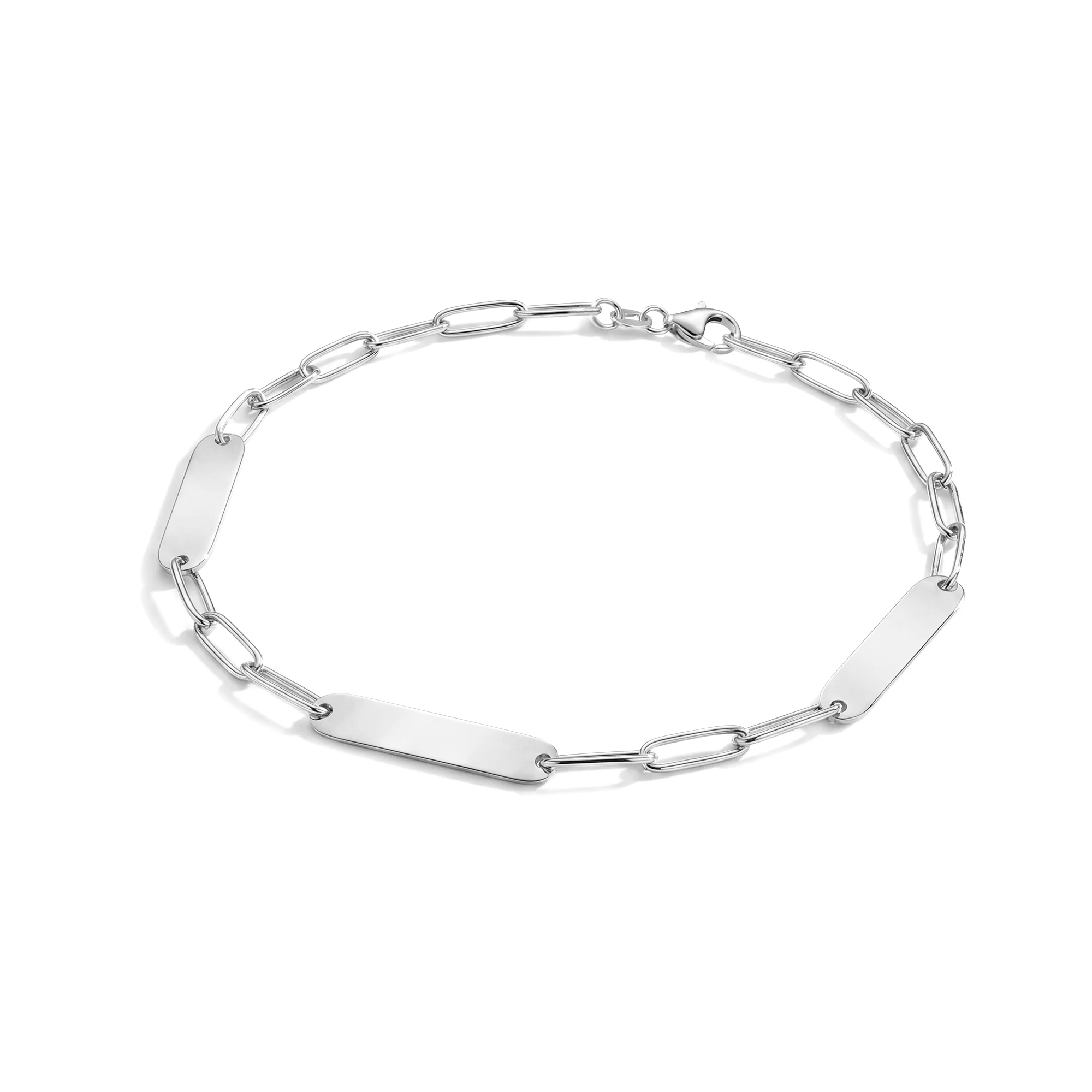 Large 3 Nameplate Bracelet on Adelaide in 14k Gold - Image 8