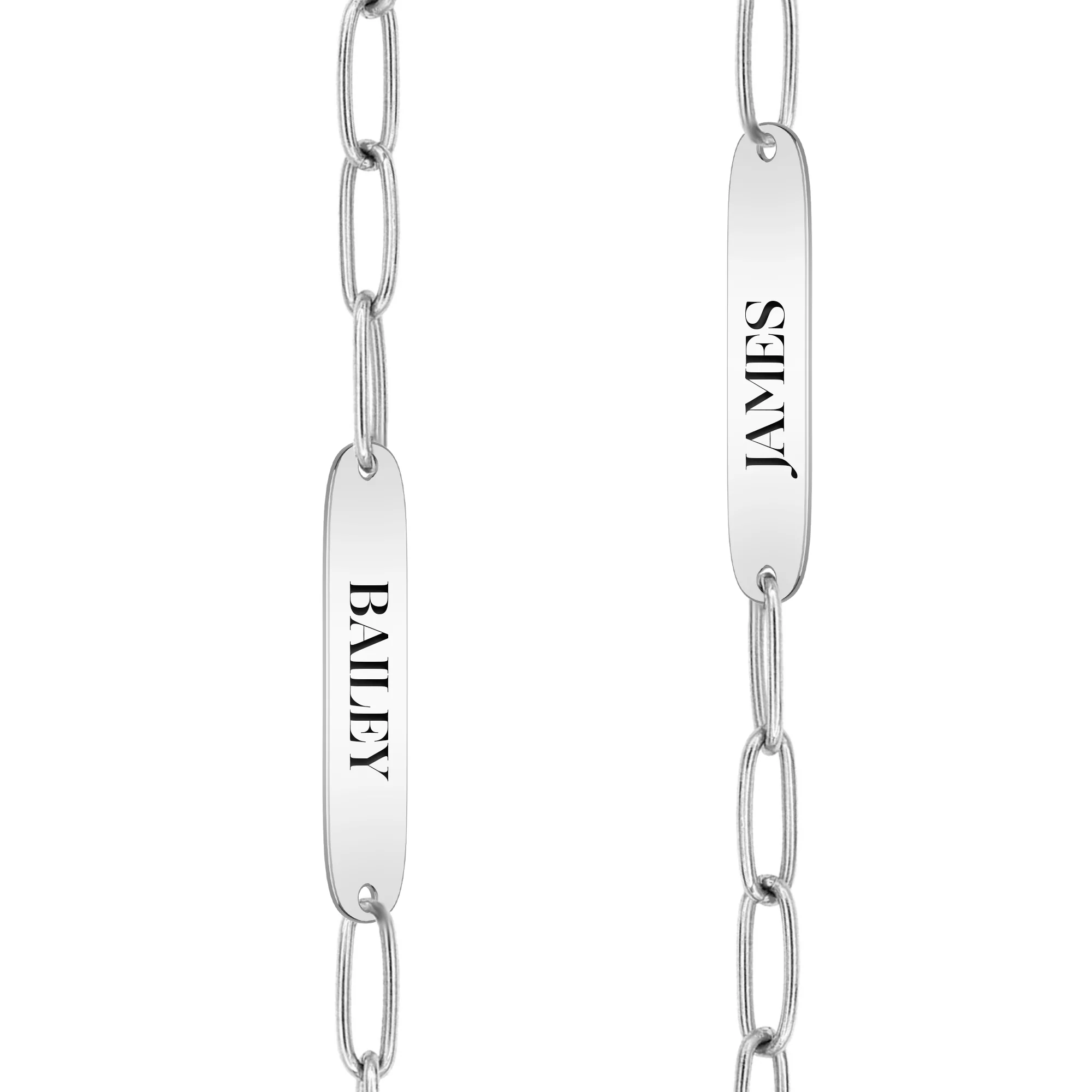 Large 3 Nameplate Necklace on Adelaide in 14k Gold - Image 9