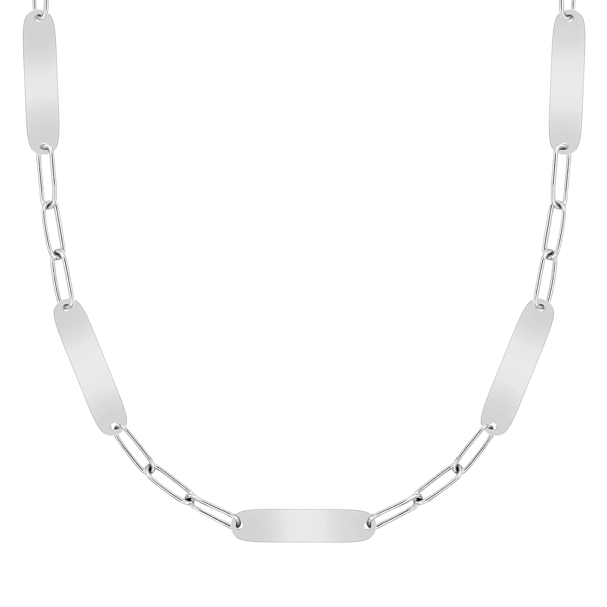 Large 5 Nameplate Necklace on Adelaide in 14k Gold - Image 8