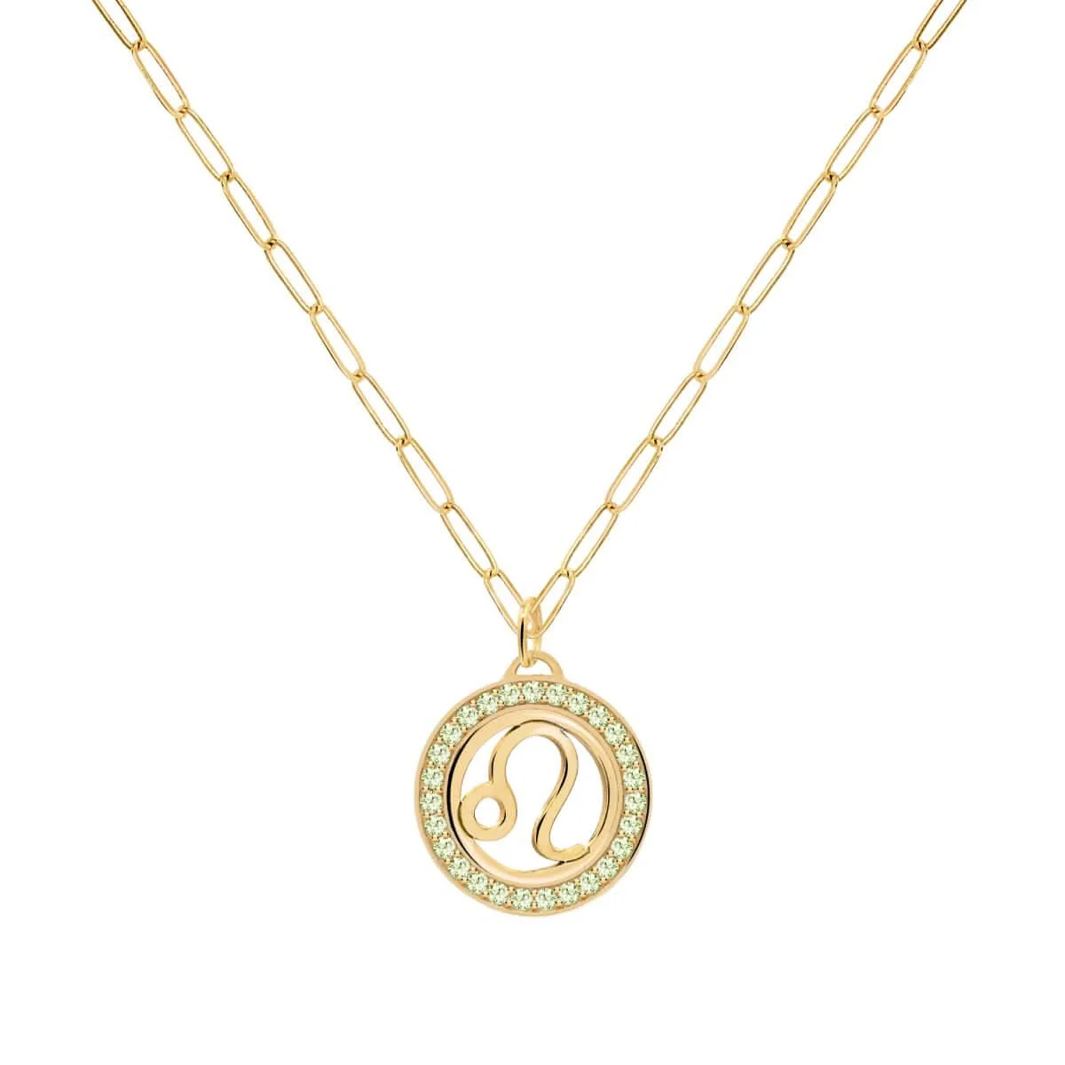 Leo & Birthstone Pendant in 14k Gold - Image 5