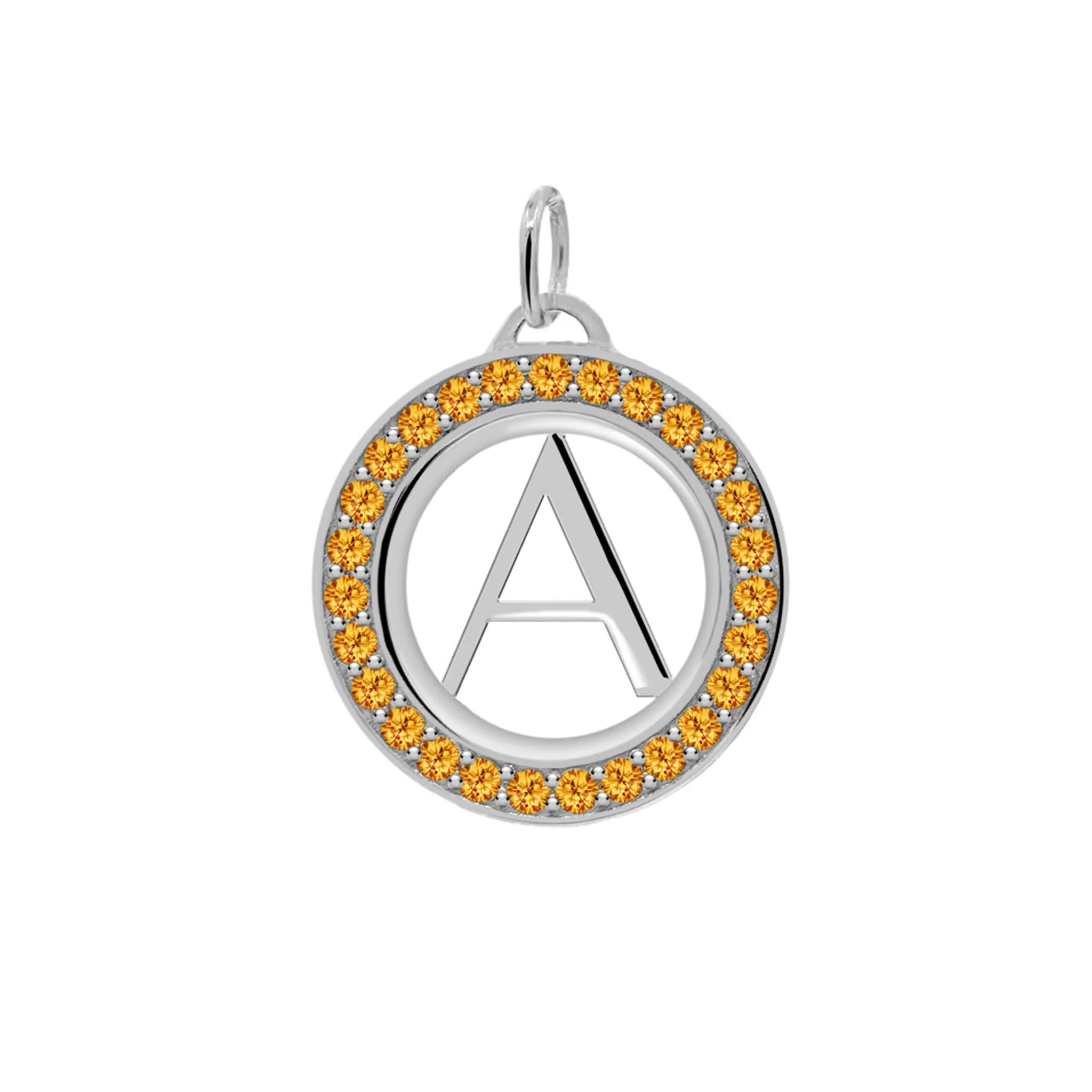 Letter & Citrine Pendant in 14k Gold (November) - Image 8