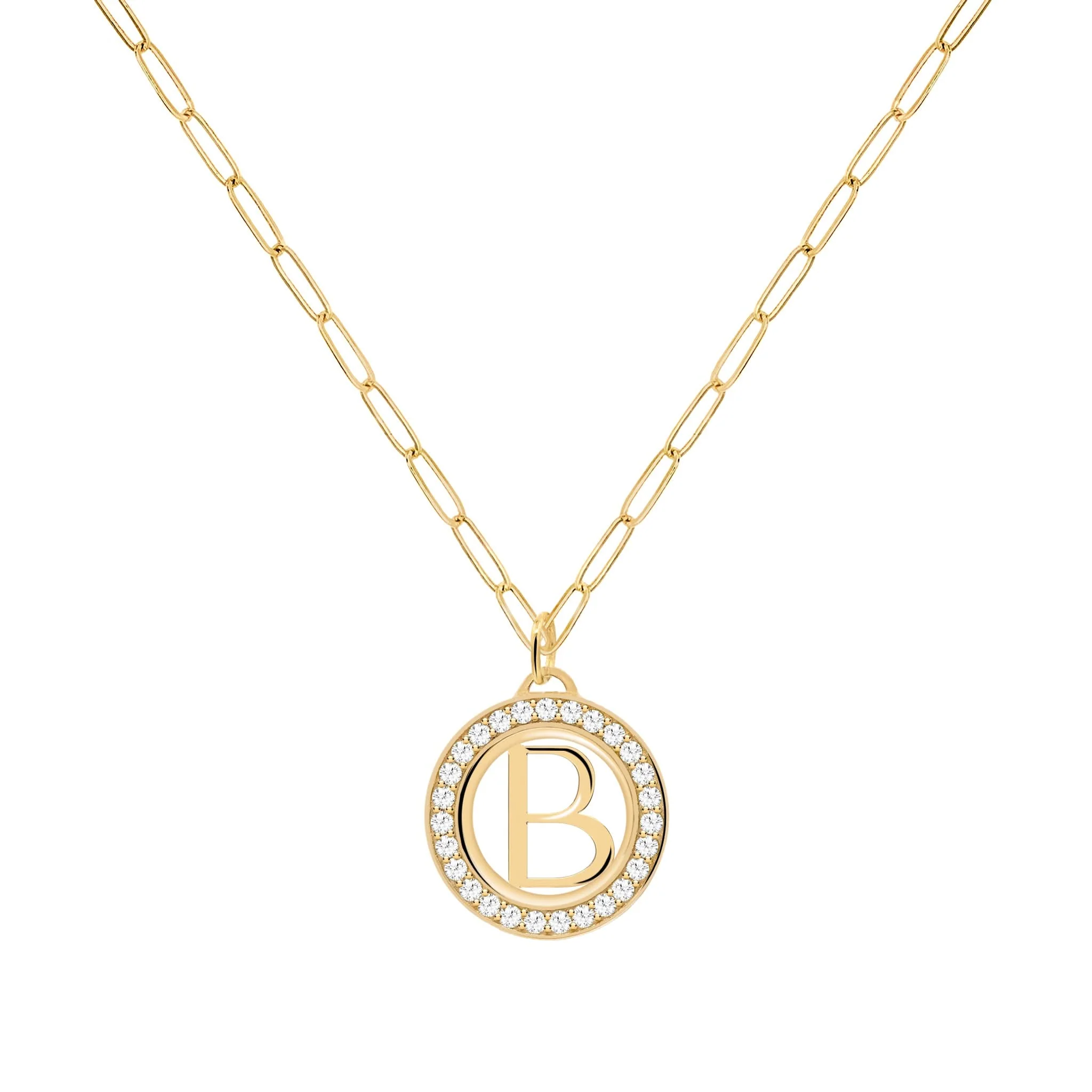 Letter & Diamond Pendant in 14k Gold (April) - Image 5