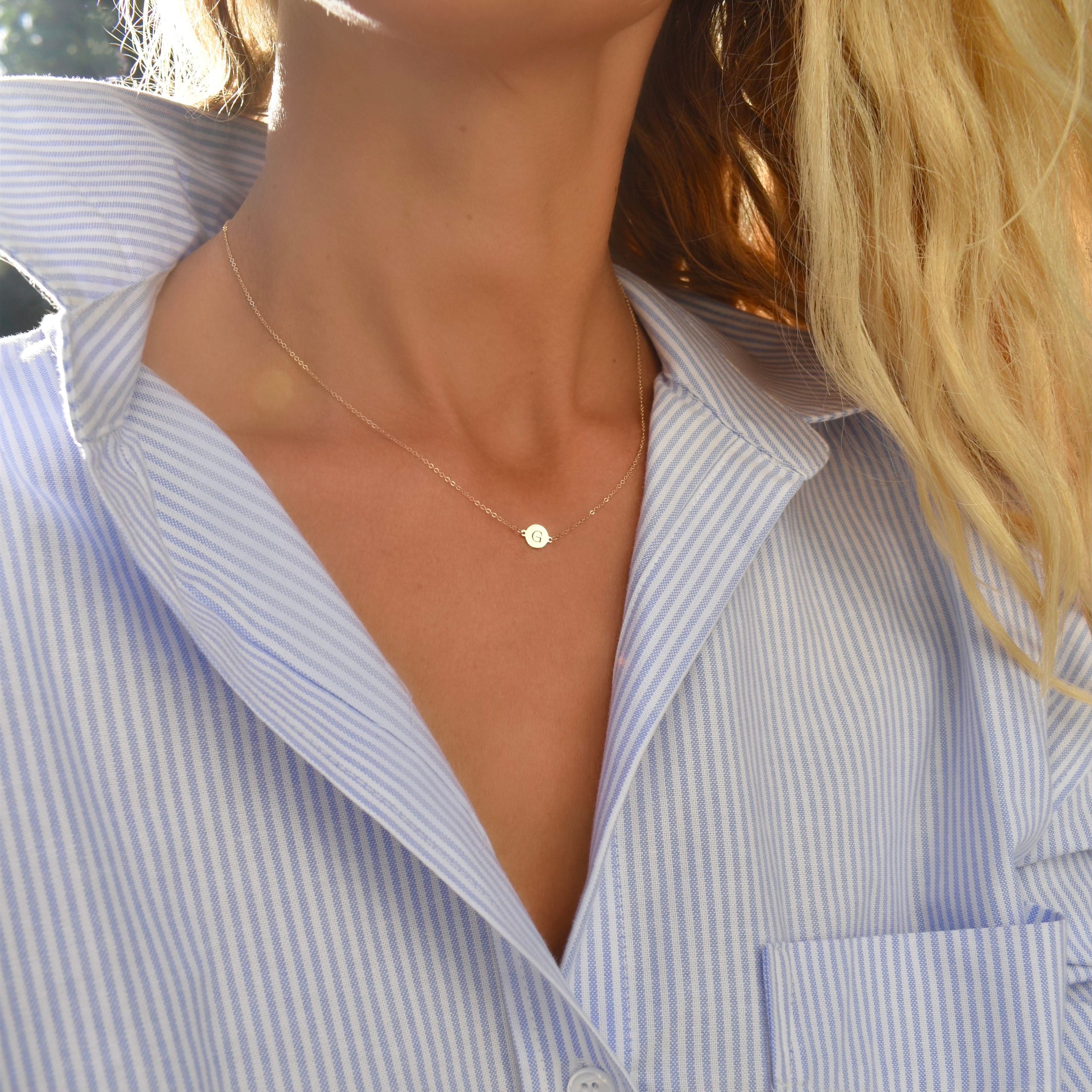 Letter G Necklace in 14k Gold - Image 2