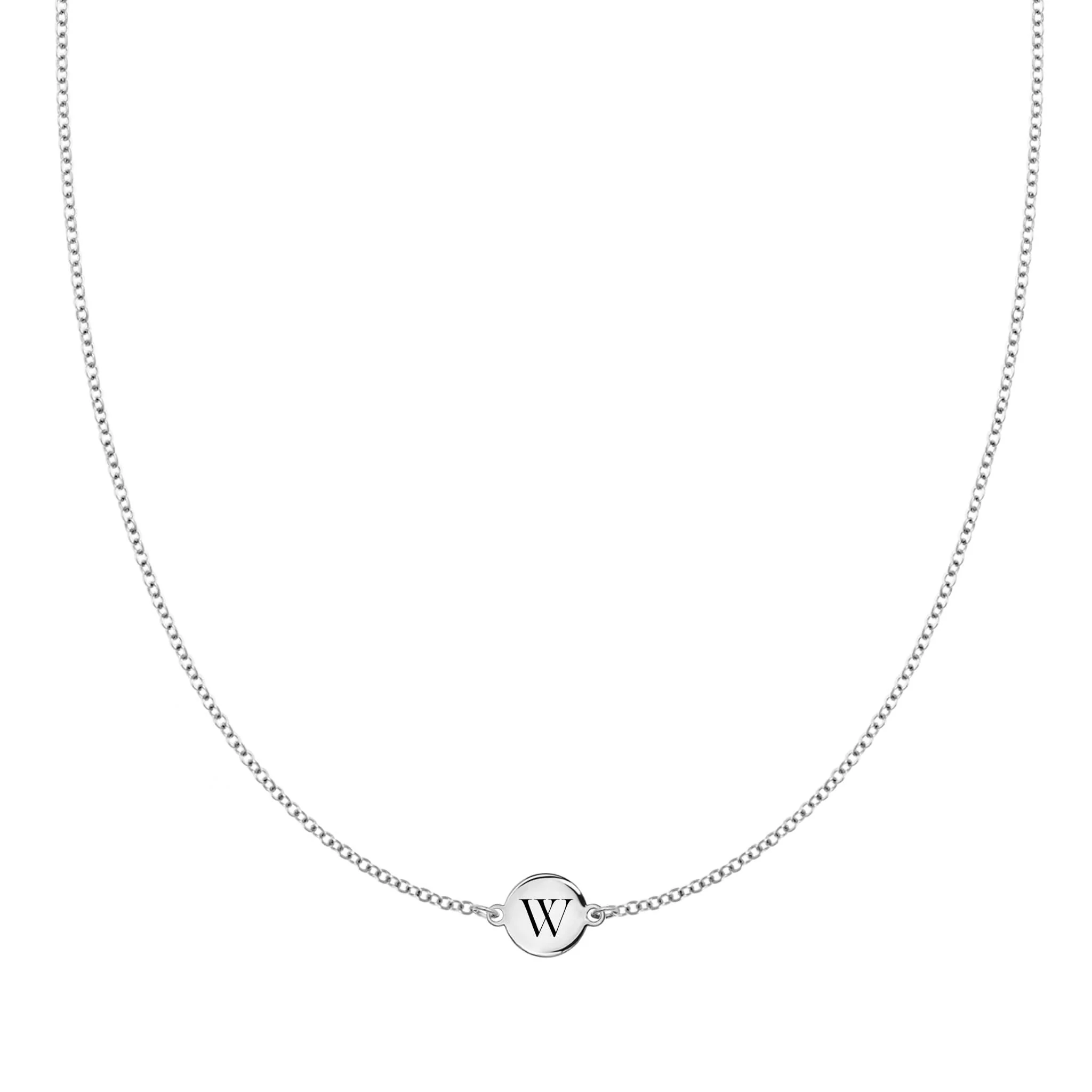 Letter W Necklace in 14k Gold - Image 5