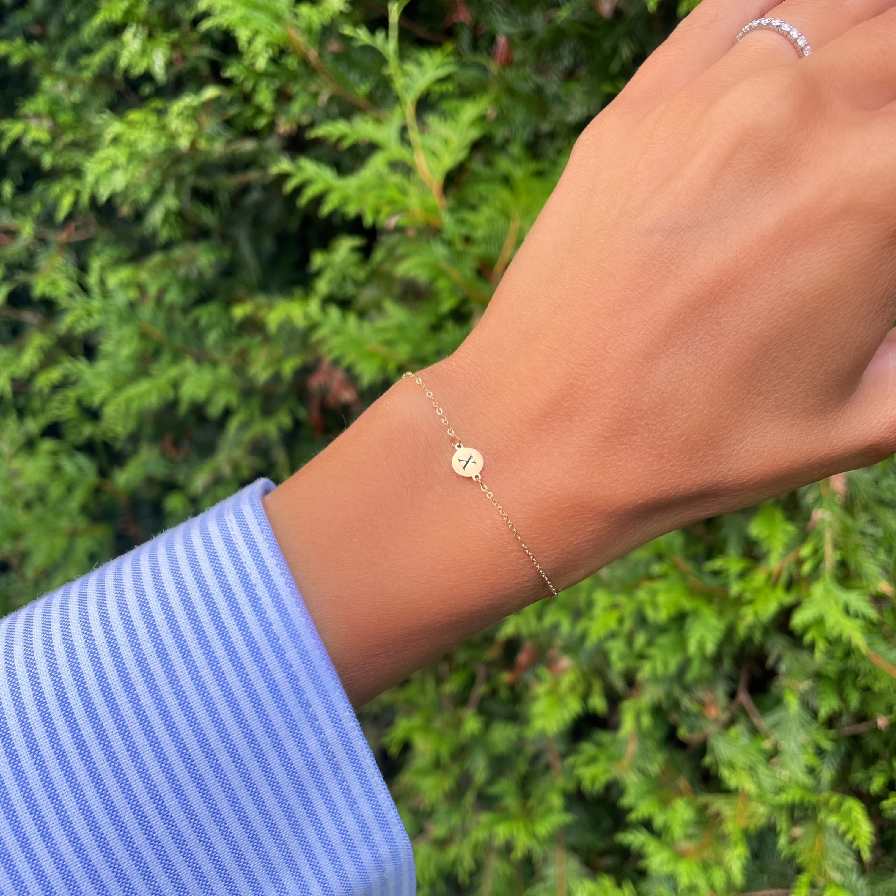 Letter X Bracelet in 14k Gold - Image 2