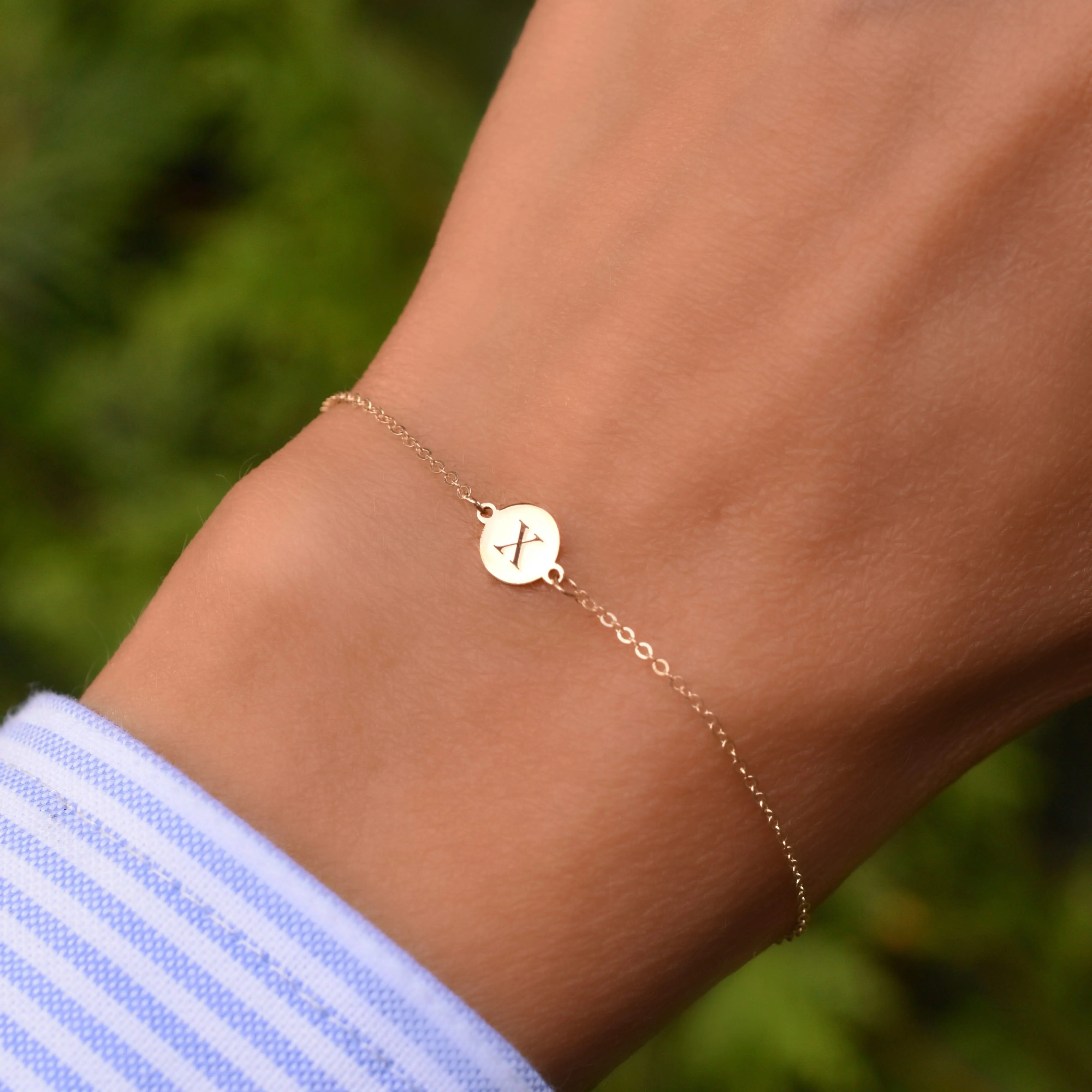 Letter X Bracelet in 14k Gold - Image 3