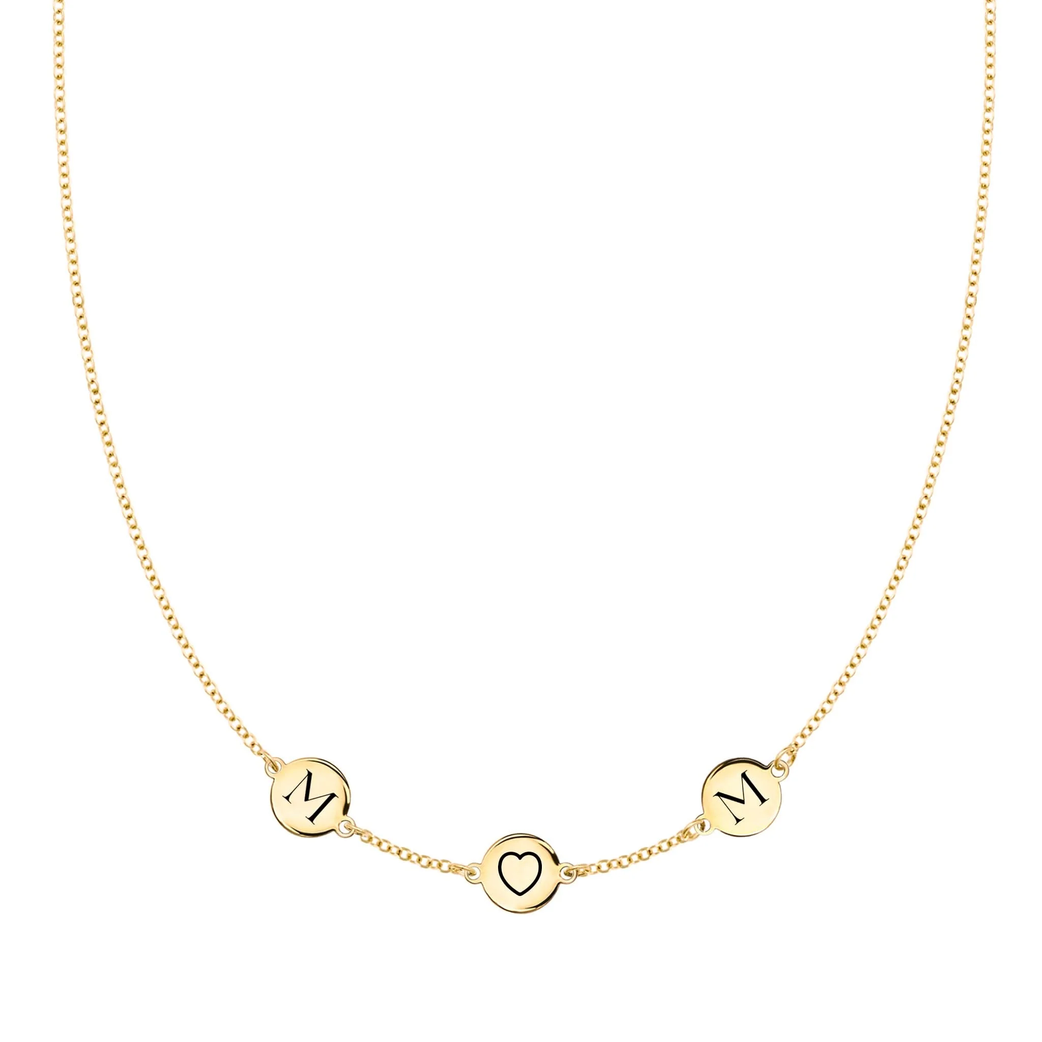 MOM Heart Necklace in 14k Gold