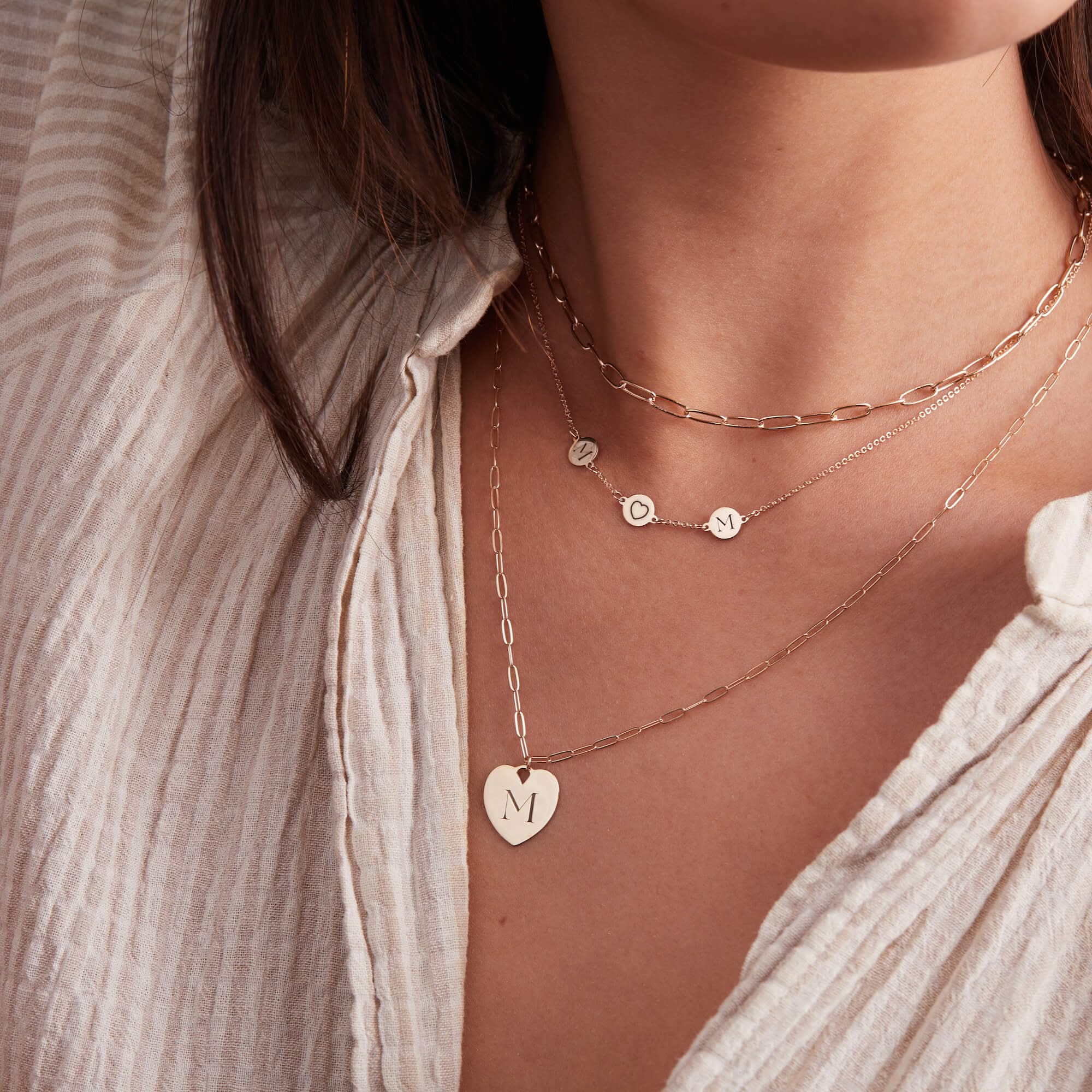 MOM Heart Necklace in 14k Gold - Image 3