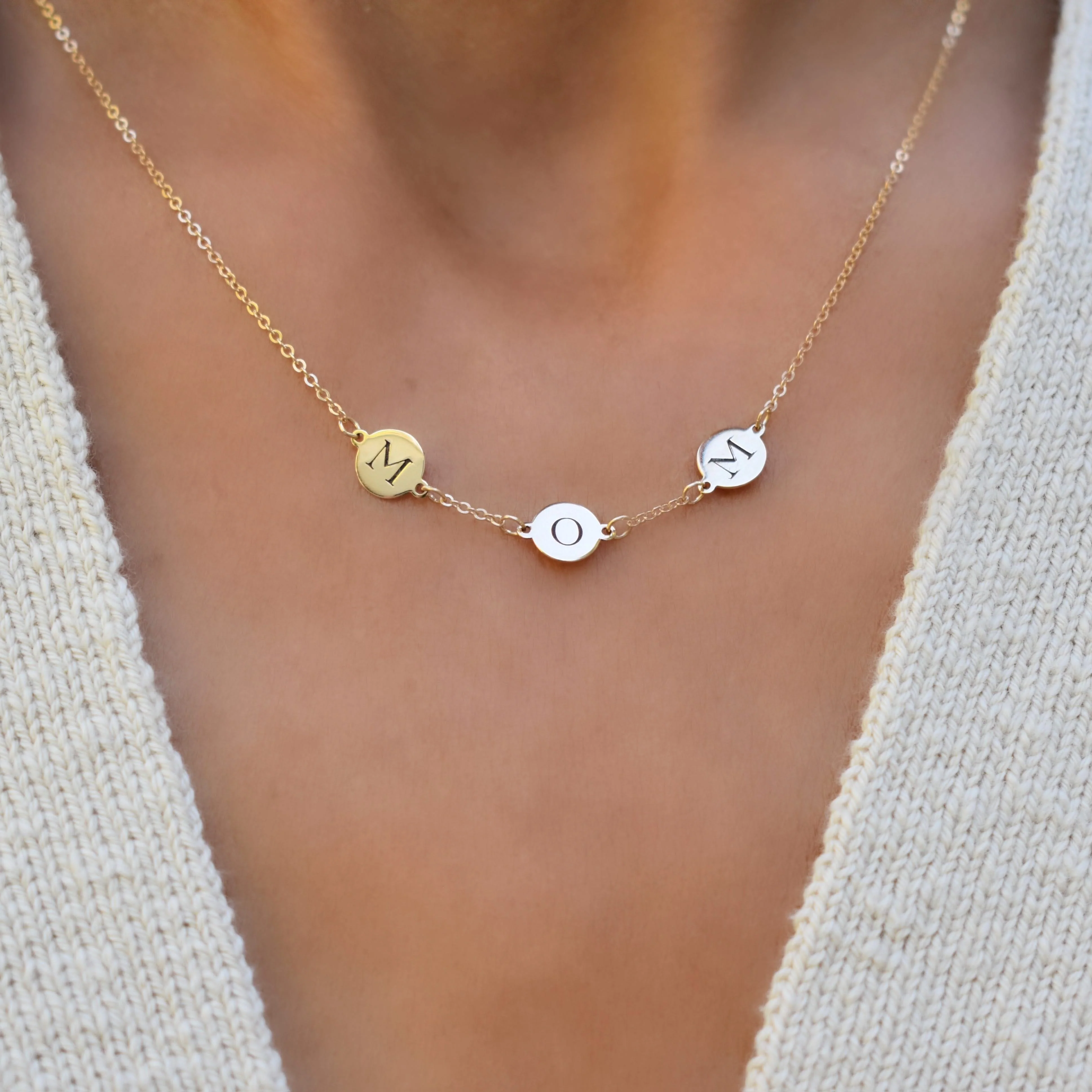MOM Necklace in 14k Gold - Image 3