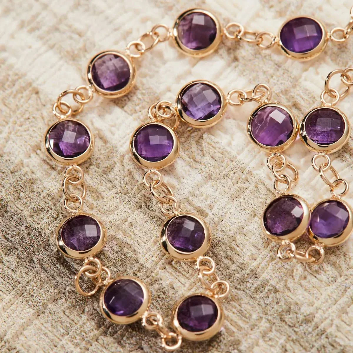 Newport Amethyst Bracelet in 14k Gold (February) - Image 11