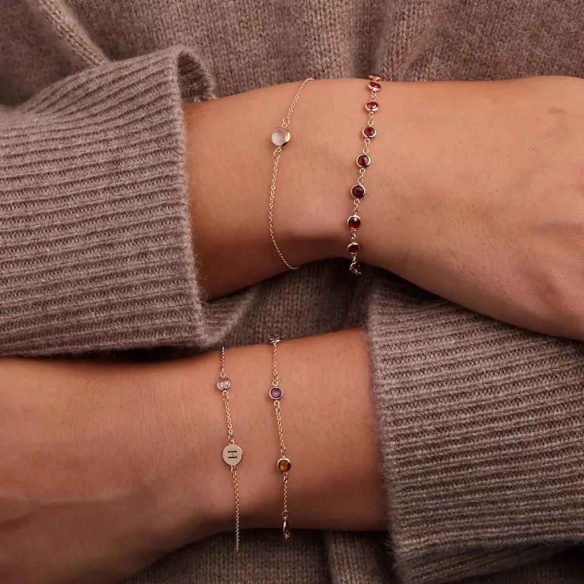 Newport Garnet Bracelet in 14k Gold (January) - Image 11