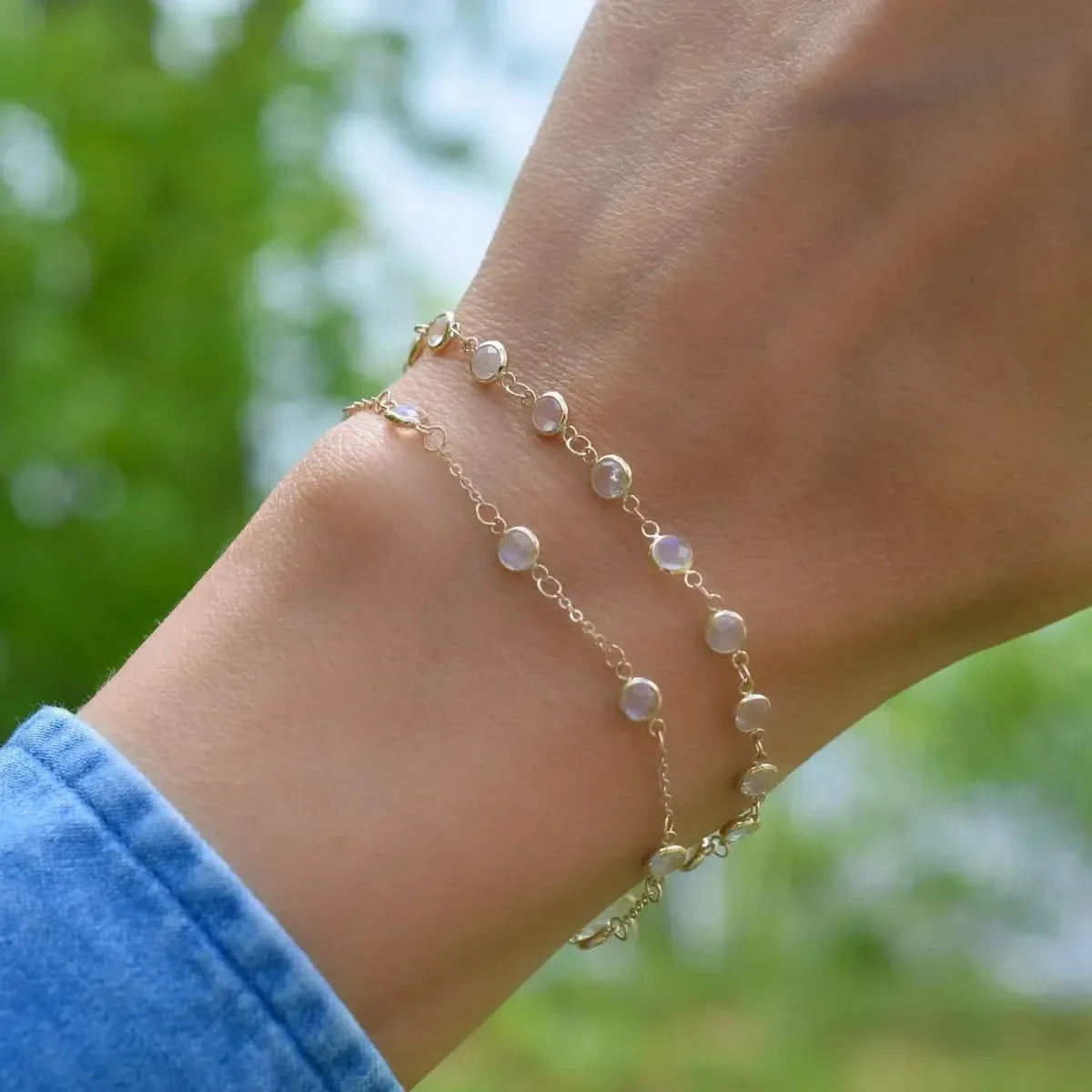 Newport Moonstone Bracelet in 14k Gold (June) - Image 12