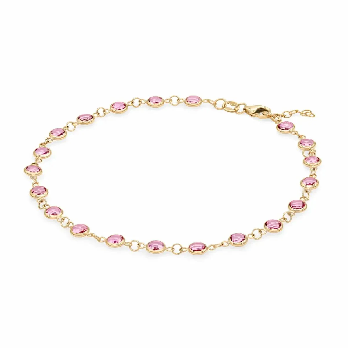 Newport Pink Sapphire Bracelet in 14k Gold (October) - Image 4