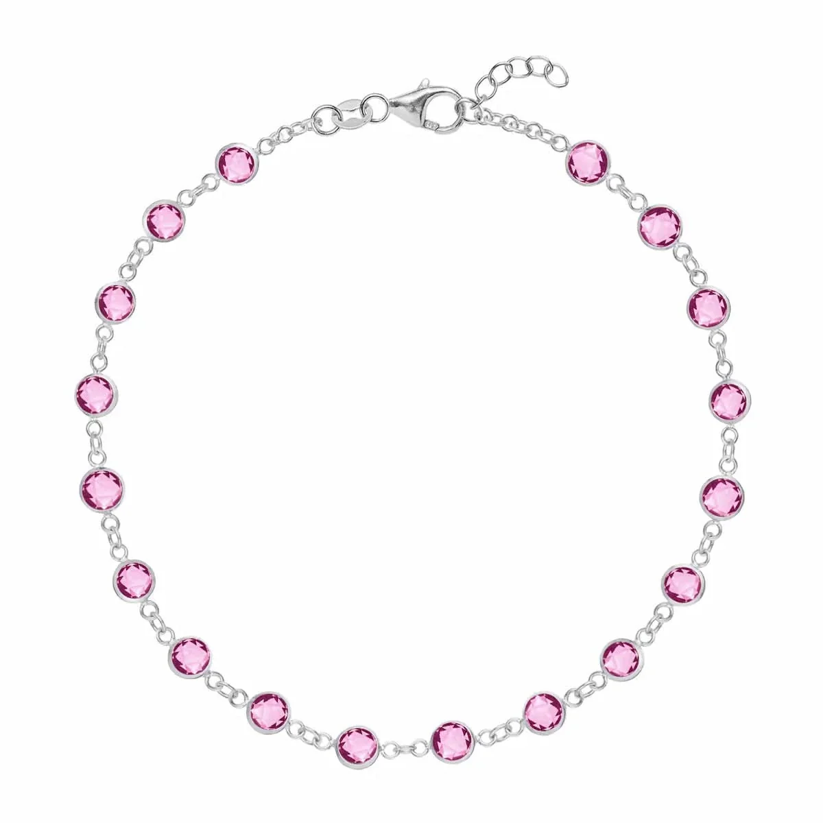 Newport Pink Sapphire Bracelet in 14k Gold (October) - Image 8