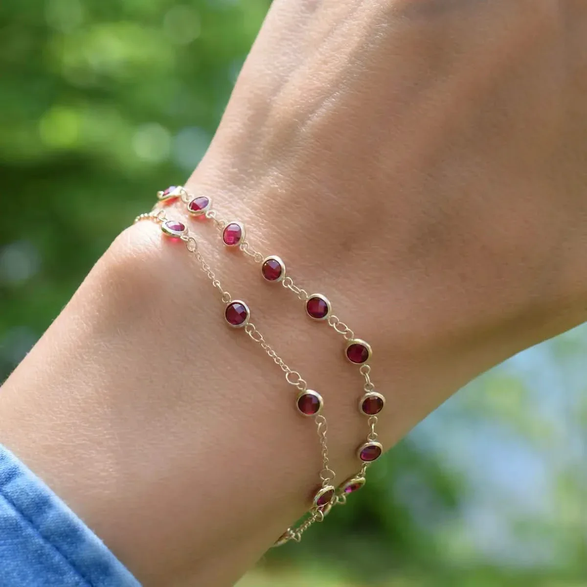Newport Ruby Bracelet in 14k Gold (July) - Image 10