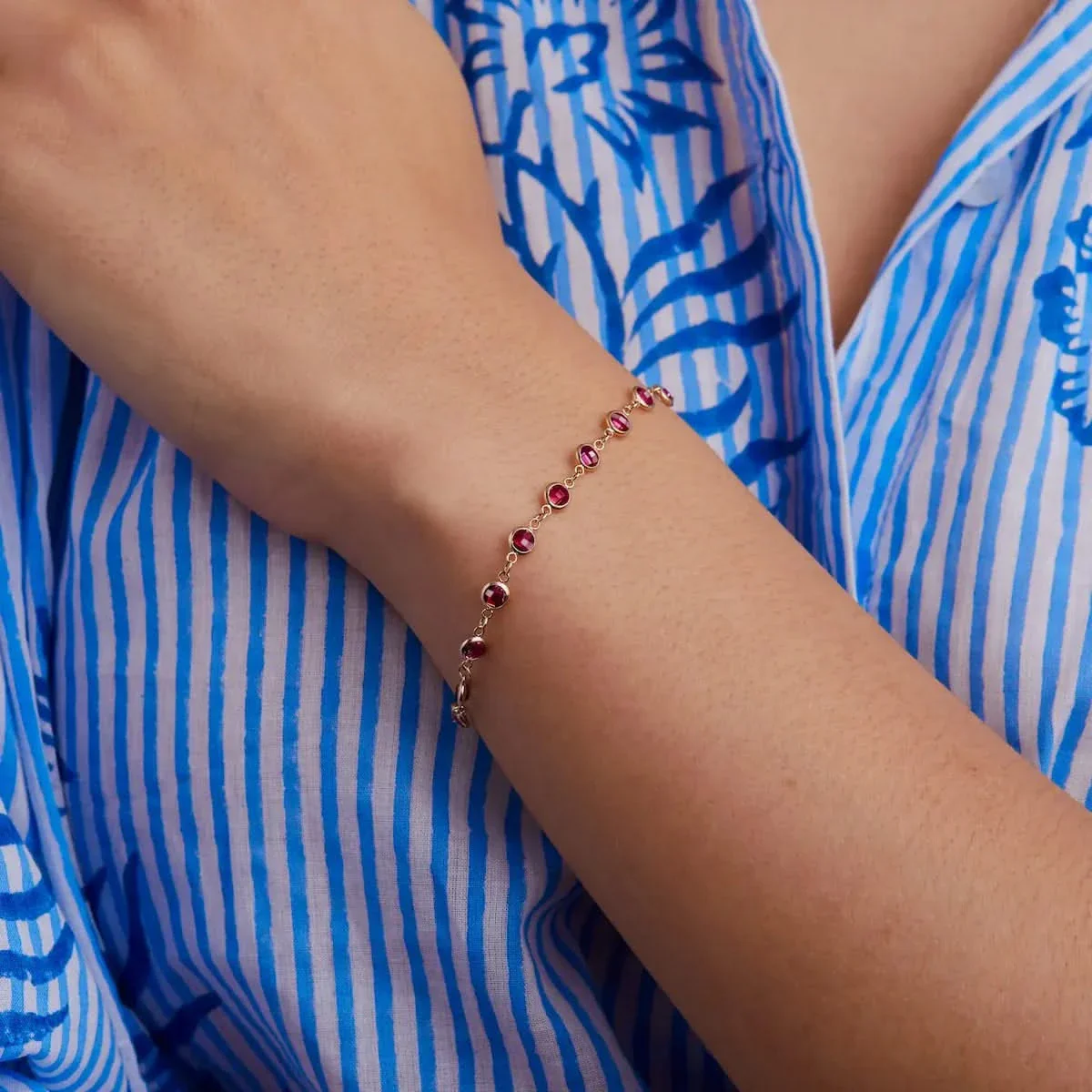 Newport Ruby Bracelet in 14k Gold (July) - Image 2