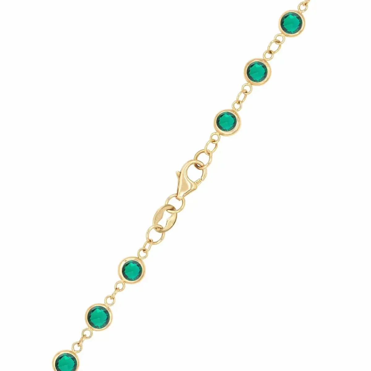 Newport Emerald Long Necklace in 14k Gold (May) - Image 4