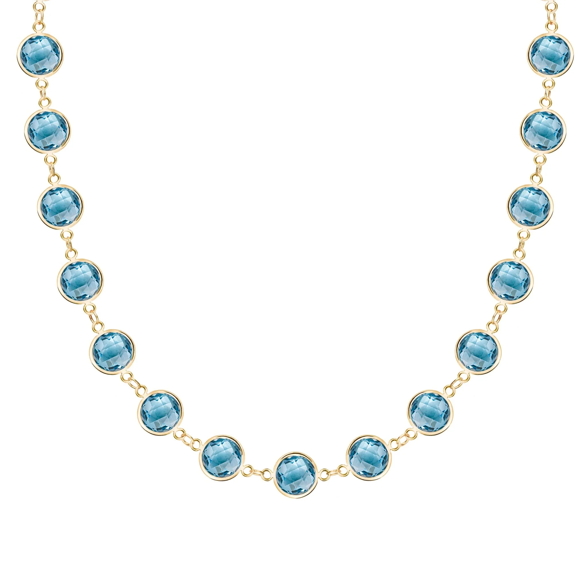 Newport Grand Nantucket Blue Topaz Necklace in 14k Gold (December)