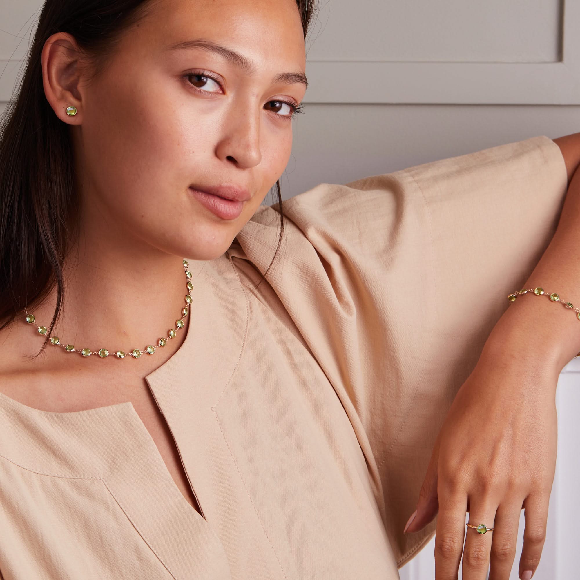 Newport Grand Peridot Necklace in 14k Gold (August) - Image 2