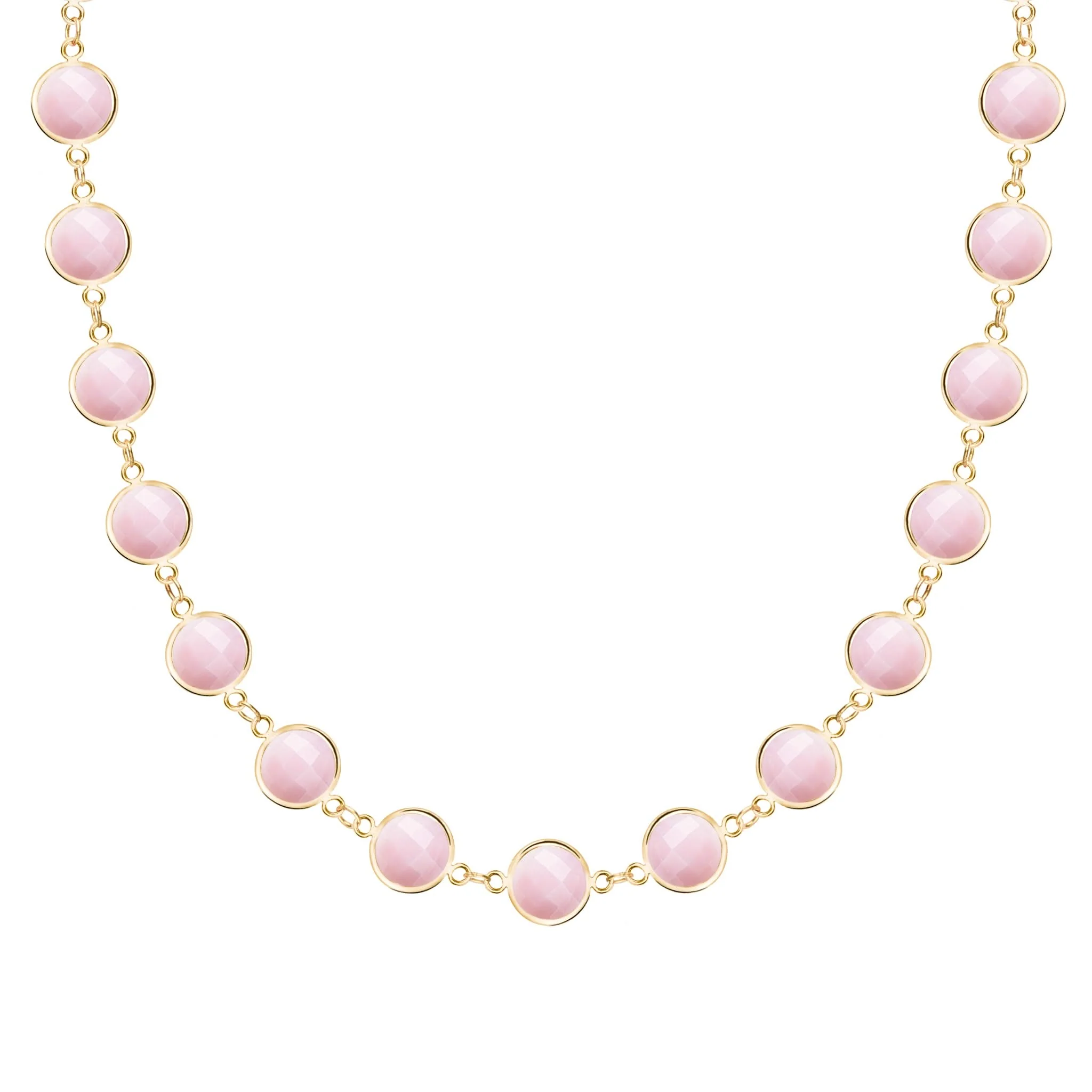 Newport Grand Pink Opal Necklace in 14k Gold (October)