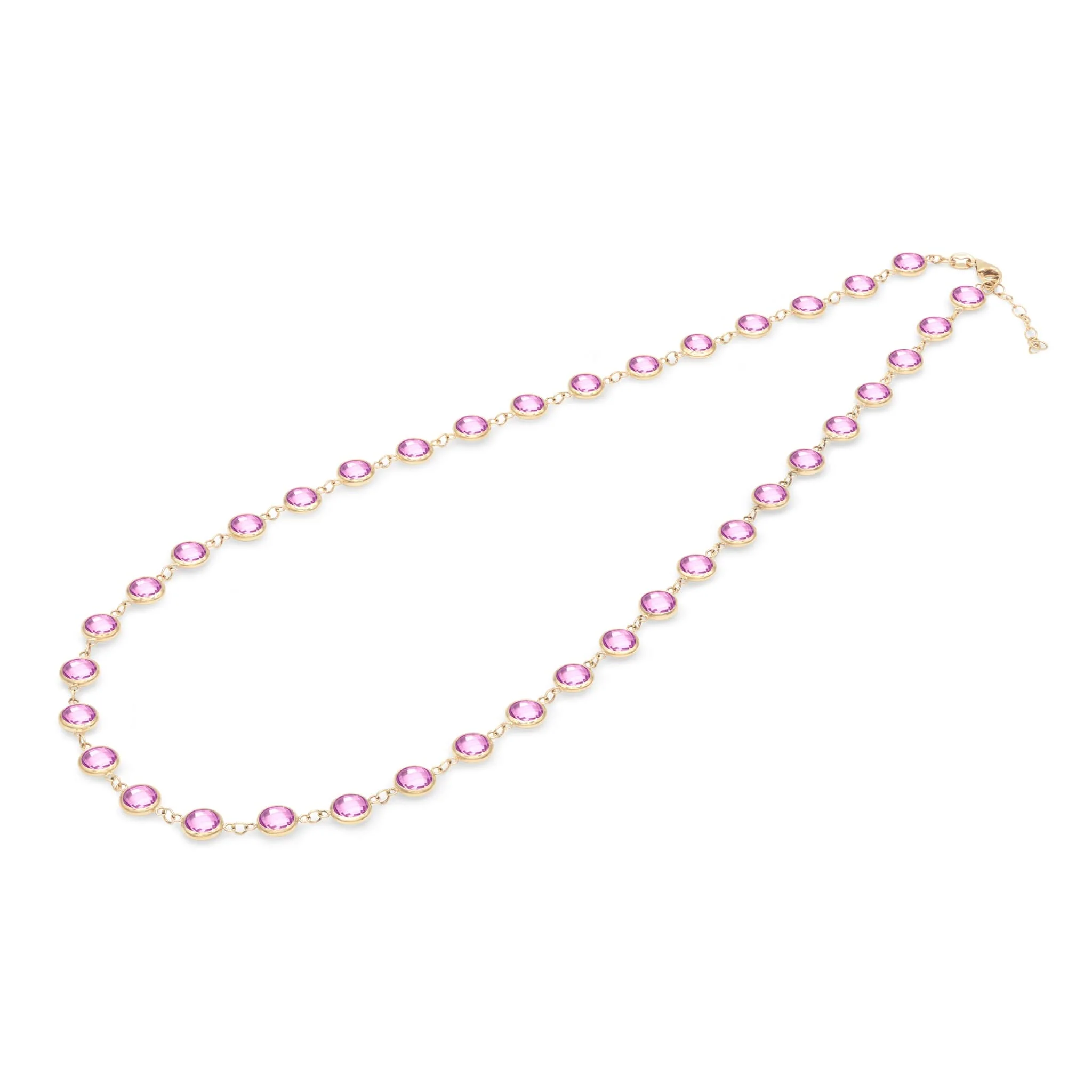 Newport Grand Pink Sapphire Necklace in 14k Gold (October) - Image 5