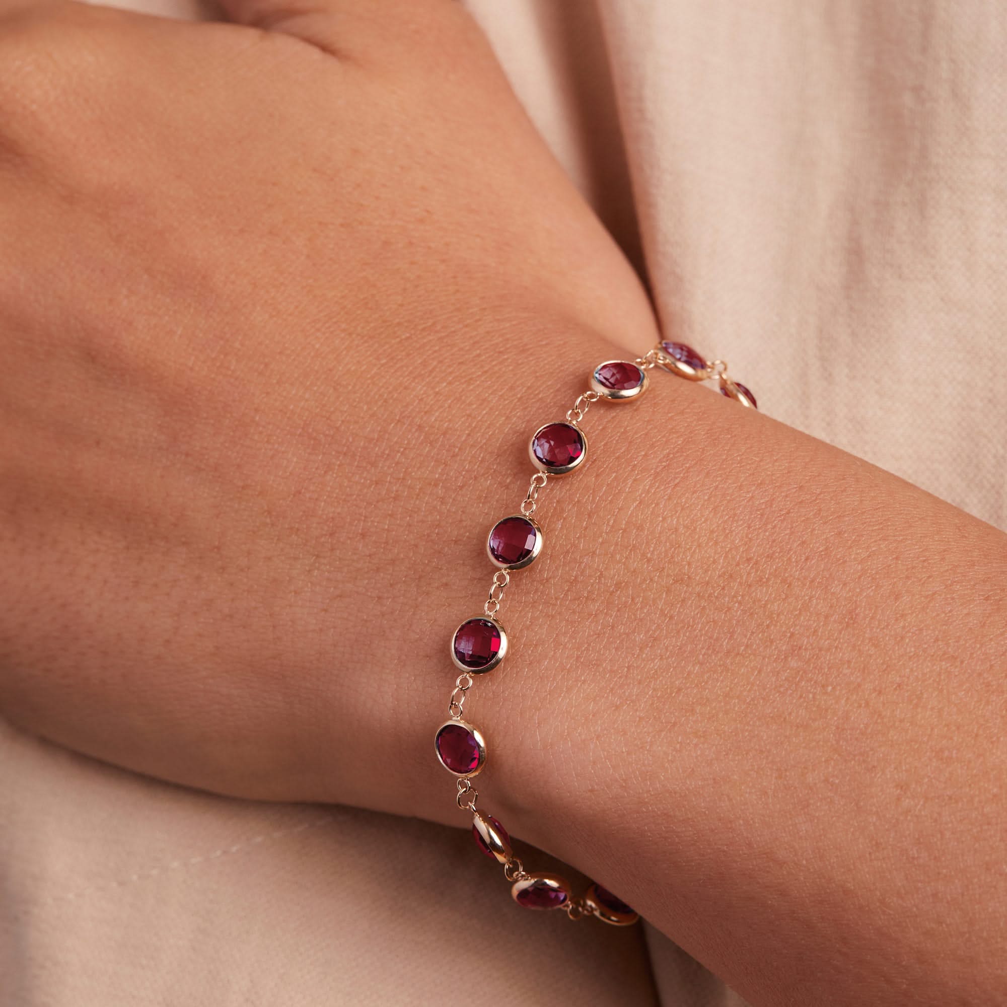 Newport Grand Ruby Bracelet in 14k Gold (July) - Image 3