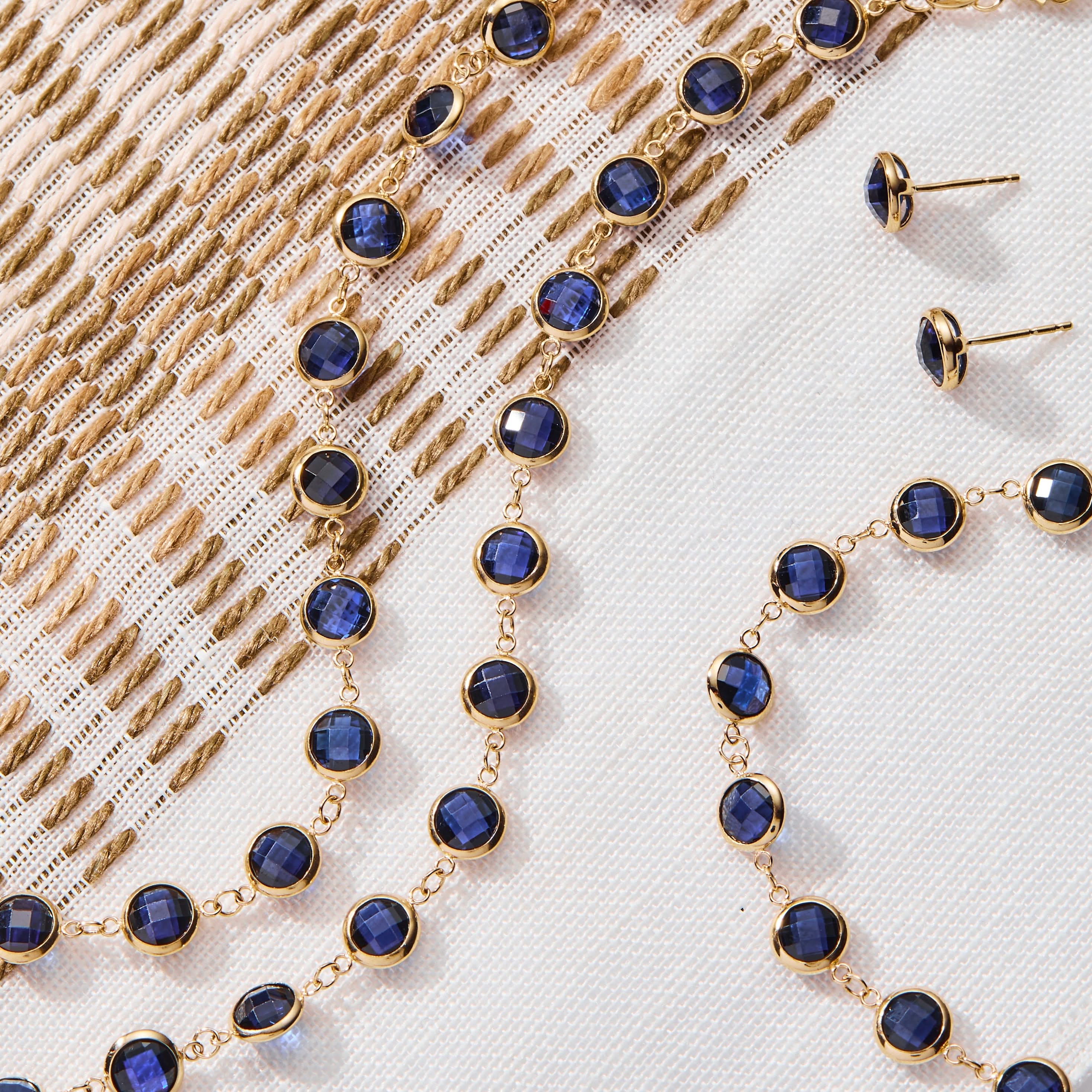 Newport Grand Sapphire Necklace in 14k Gold (September) - Image 9