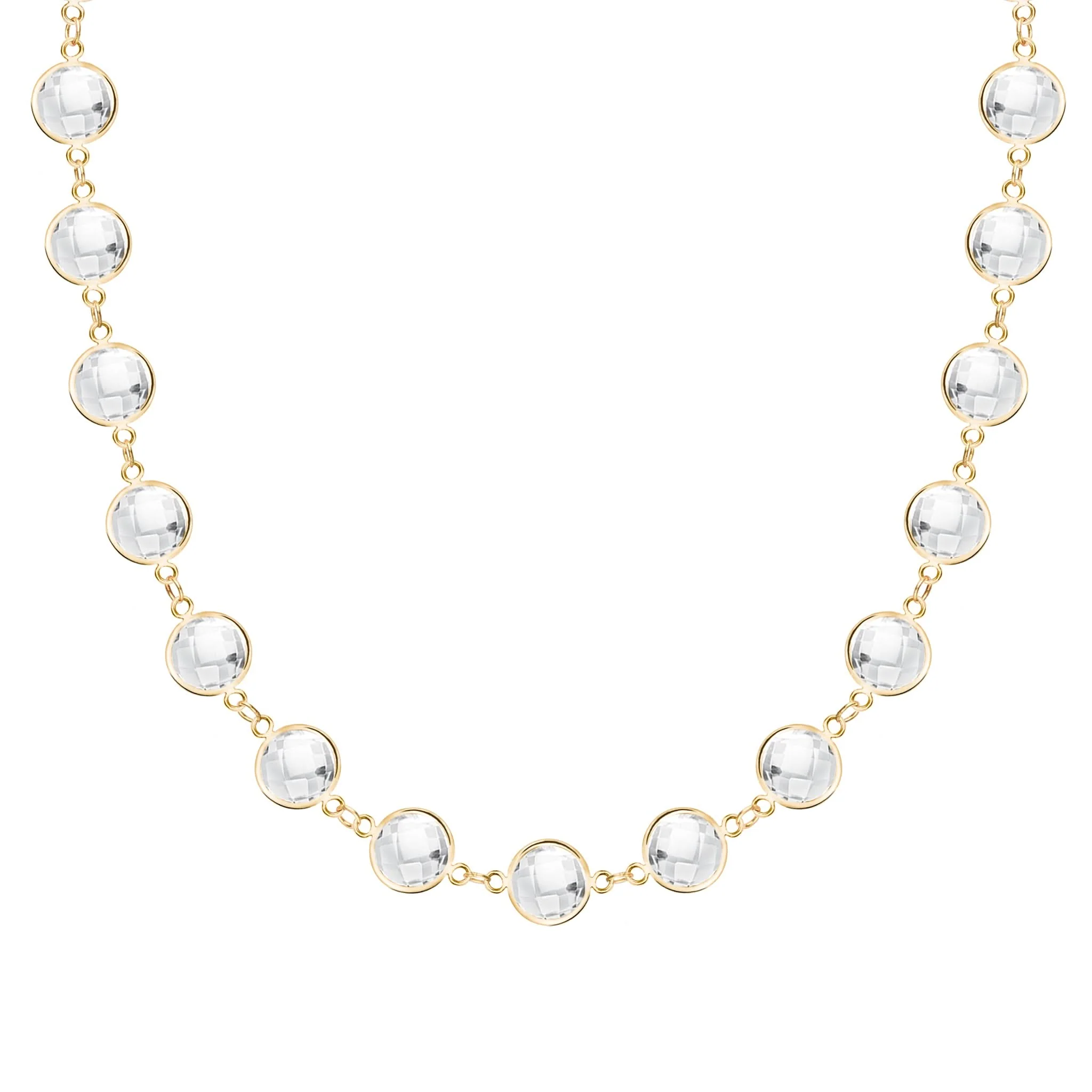 Newport Grand White Topaz Necklace in 14k Gold (April)