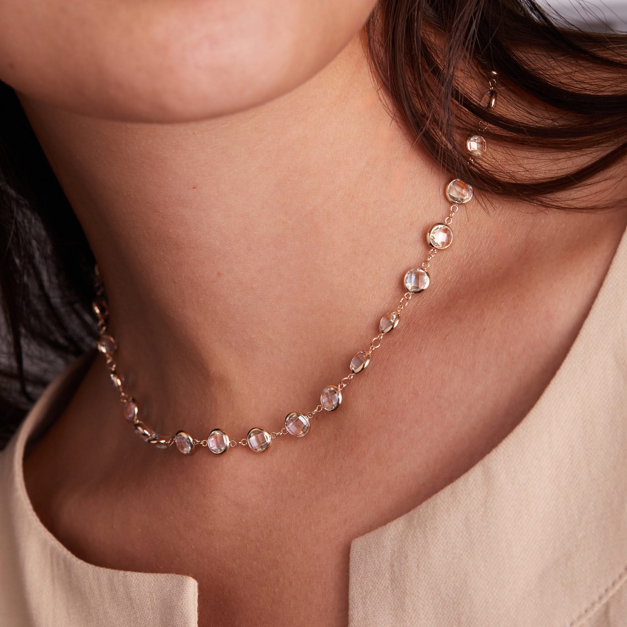Newport Grand White Topaz Necklace in 14k Gold (April) - Image 3