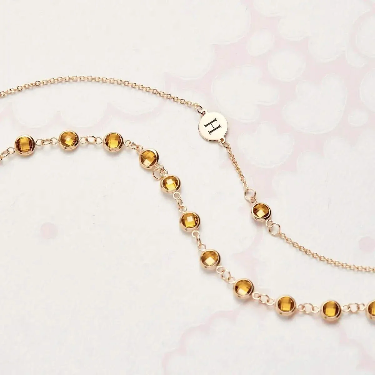 Newport Citrine Necklace in 14k Gold (November) - Image 9
