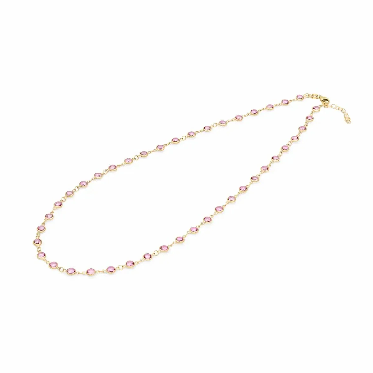Newport Pink Sapphire Necklace in 14k Gold (October) - Image 5