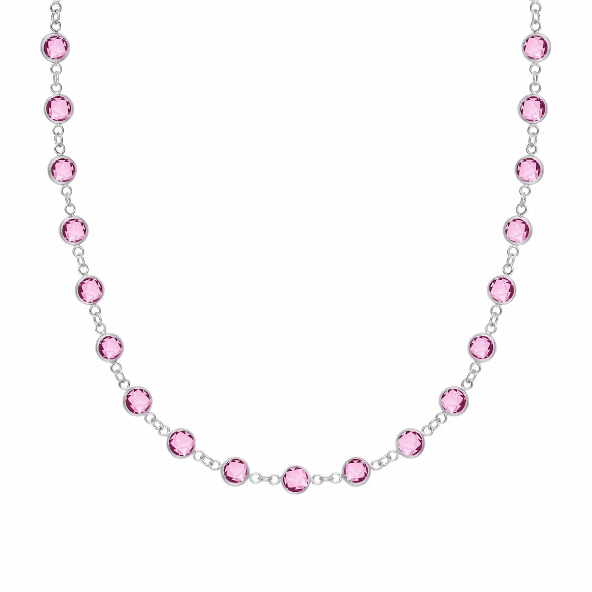 Newport Pink Sapphire Necklace in 14k Gold (October) - Image 7
