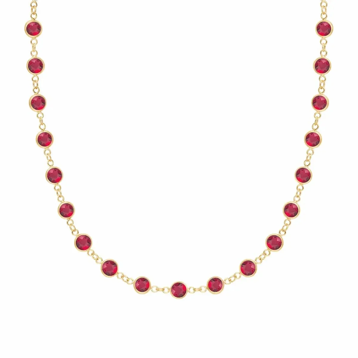 Newport Ruby Necklace in 14k Gold (July)