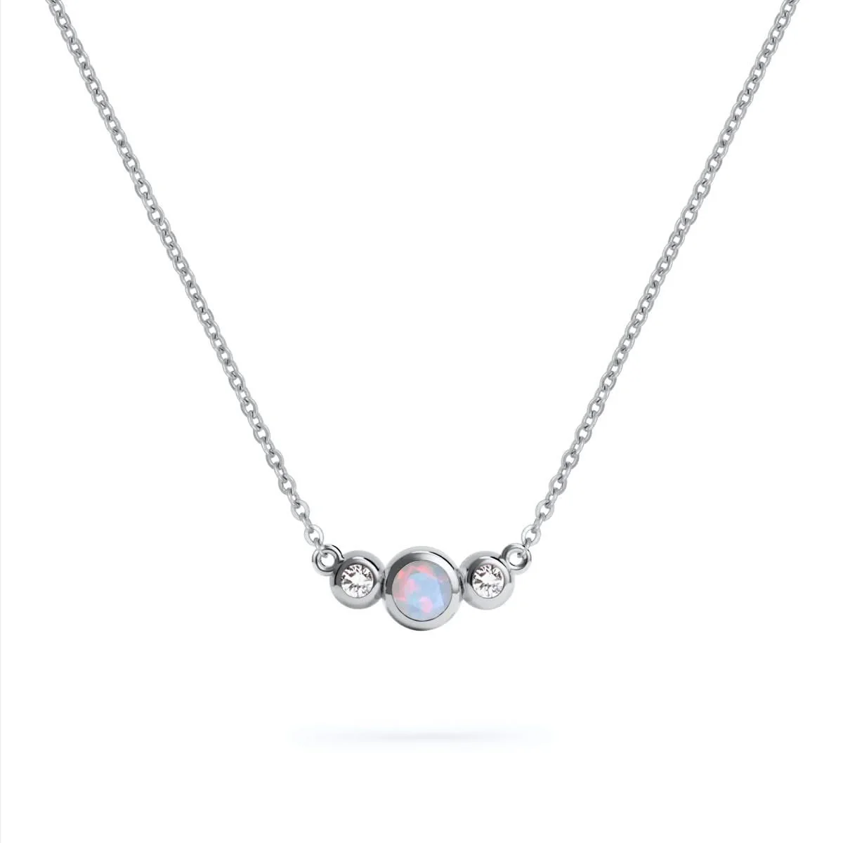 Barrington Opal Necklace with Diamond Side Stones (October) - Image 7