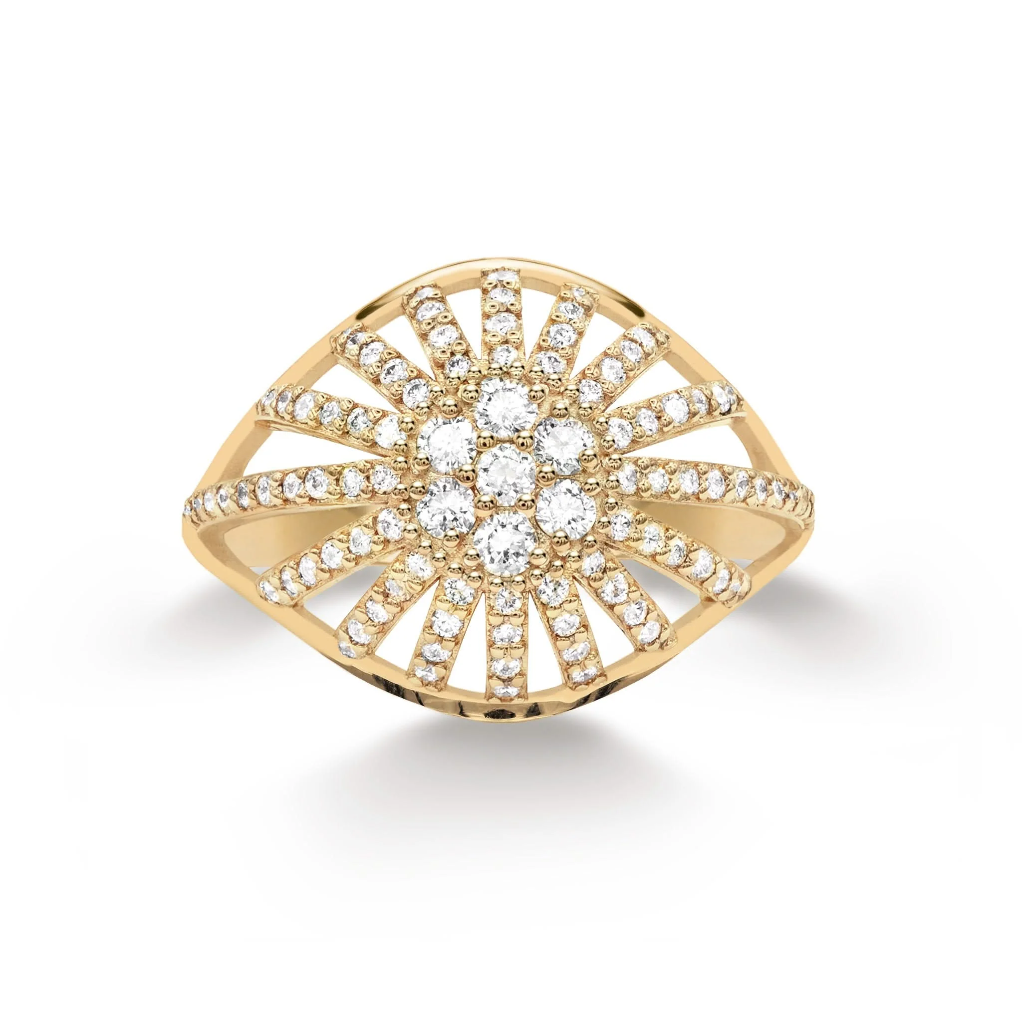 Palmer Diamond Dome Ring in Solid 14k Gold - Image 4