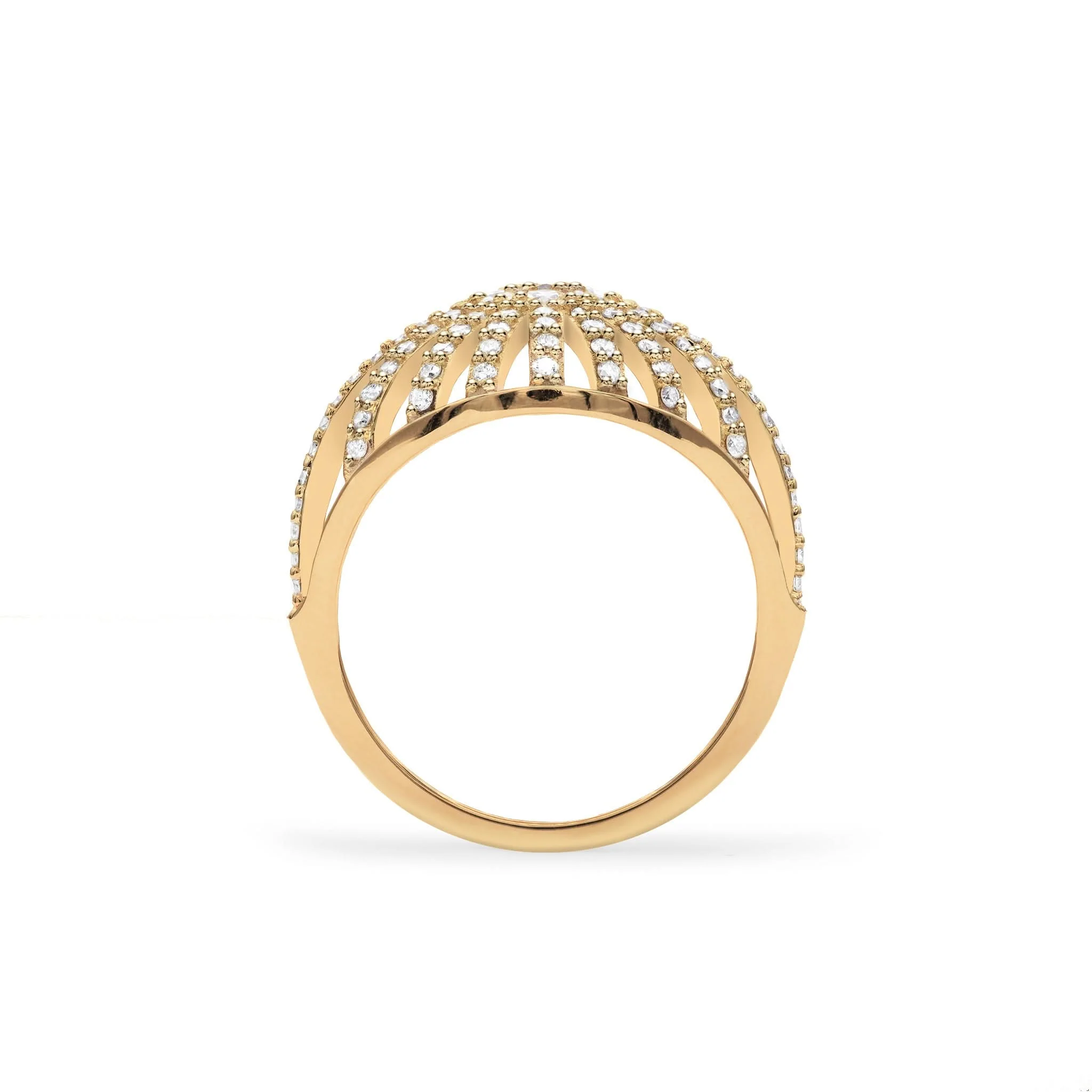 Palmer Diamond Dome Ring in Solid 14k Gold - Image 5