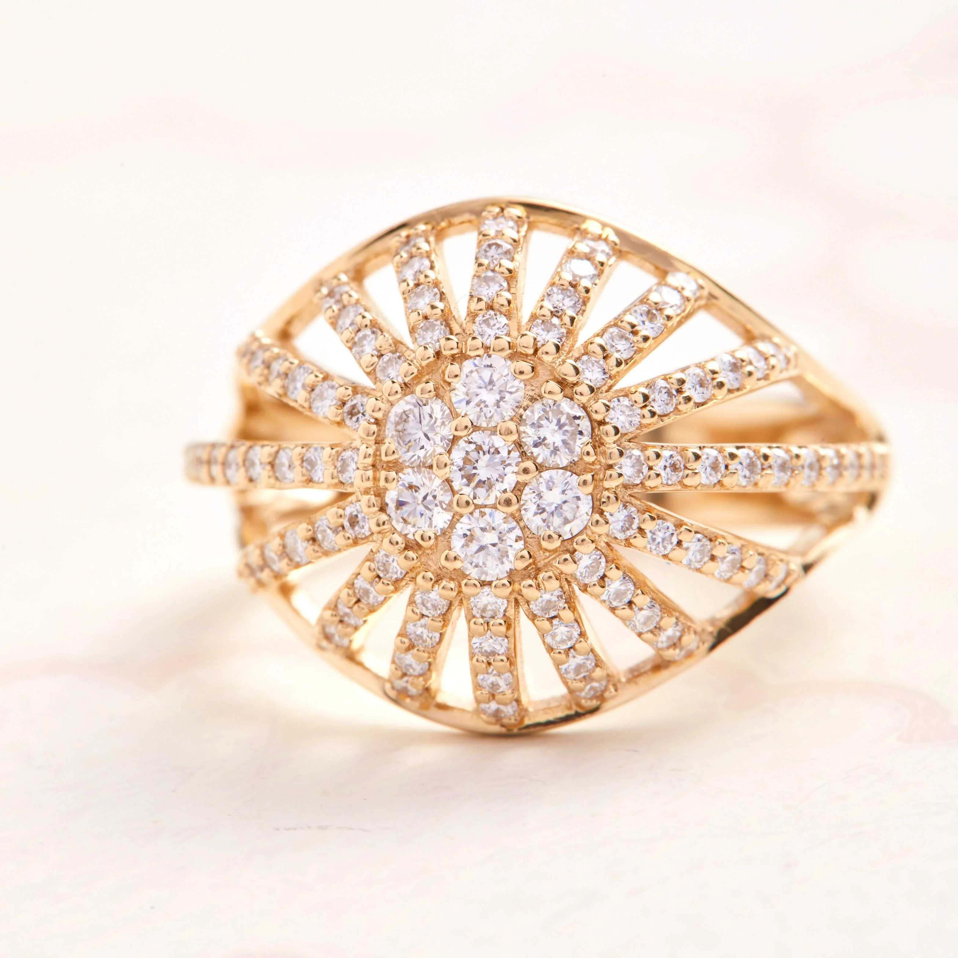 Palmer Diamond Dome Ring in Solid 14k Gold - Image 9