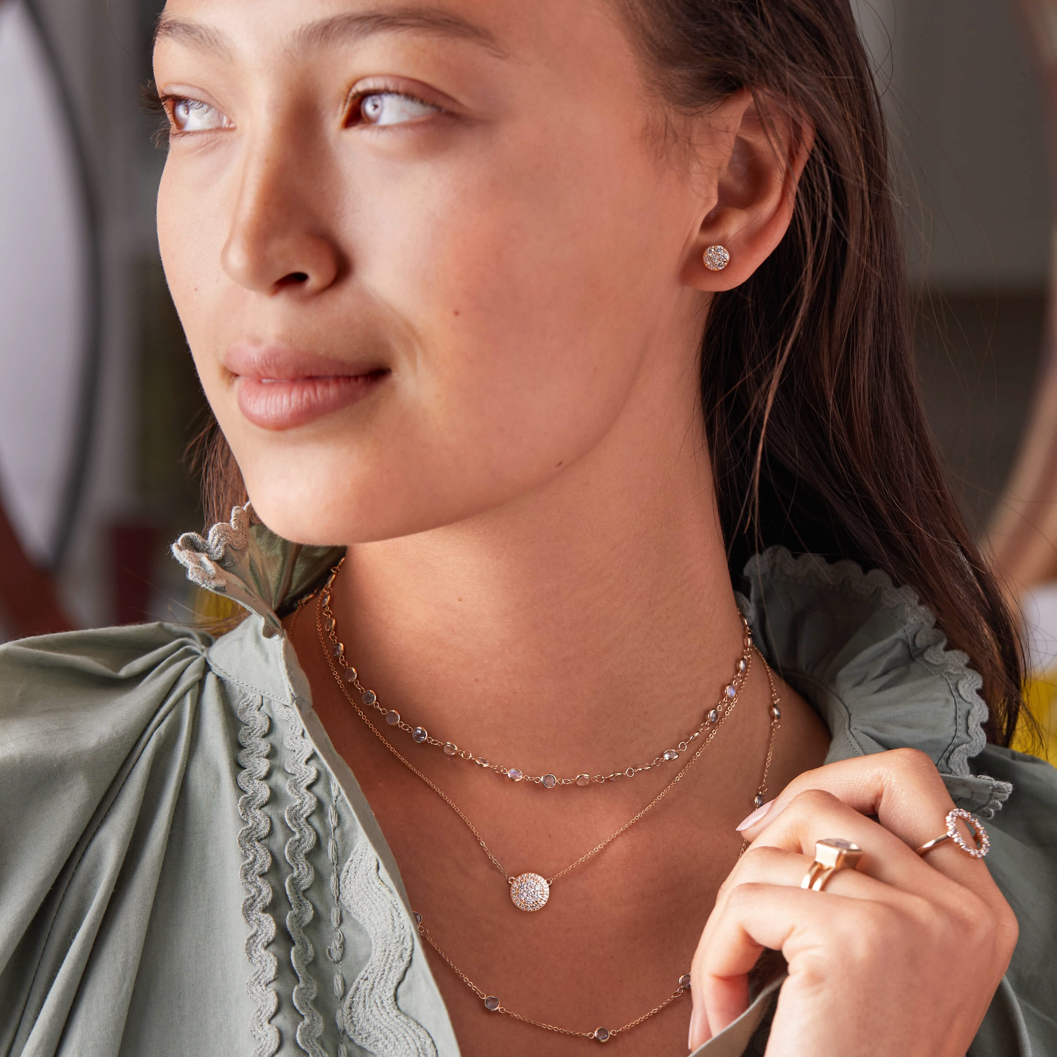 Palmer Diamond Necklace in Solid 14k Gold - Image 2