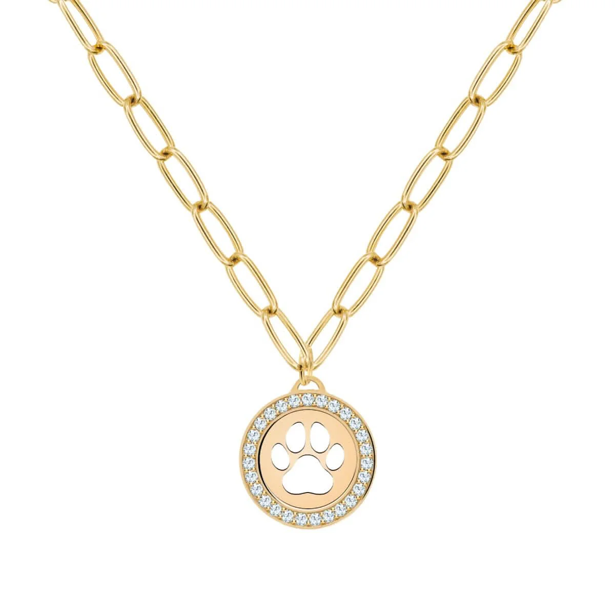 Paw & Birthstone Pendant in 14k Gold - Image 5