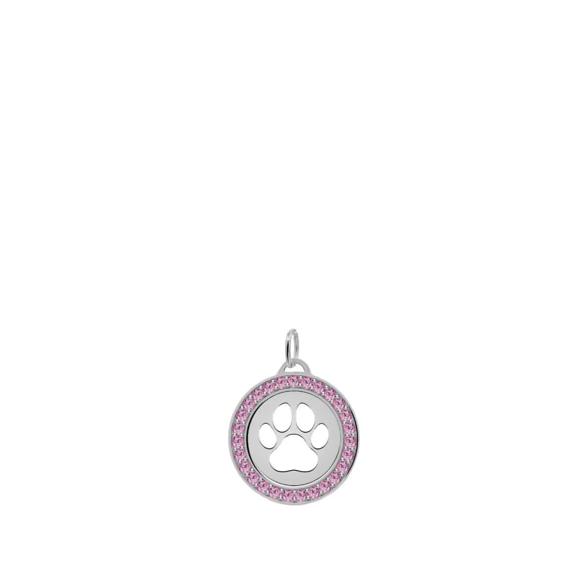 Paw & Pink Sapphire Pendant in 14k Gold (October) - Image 8