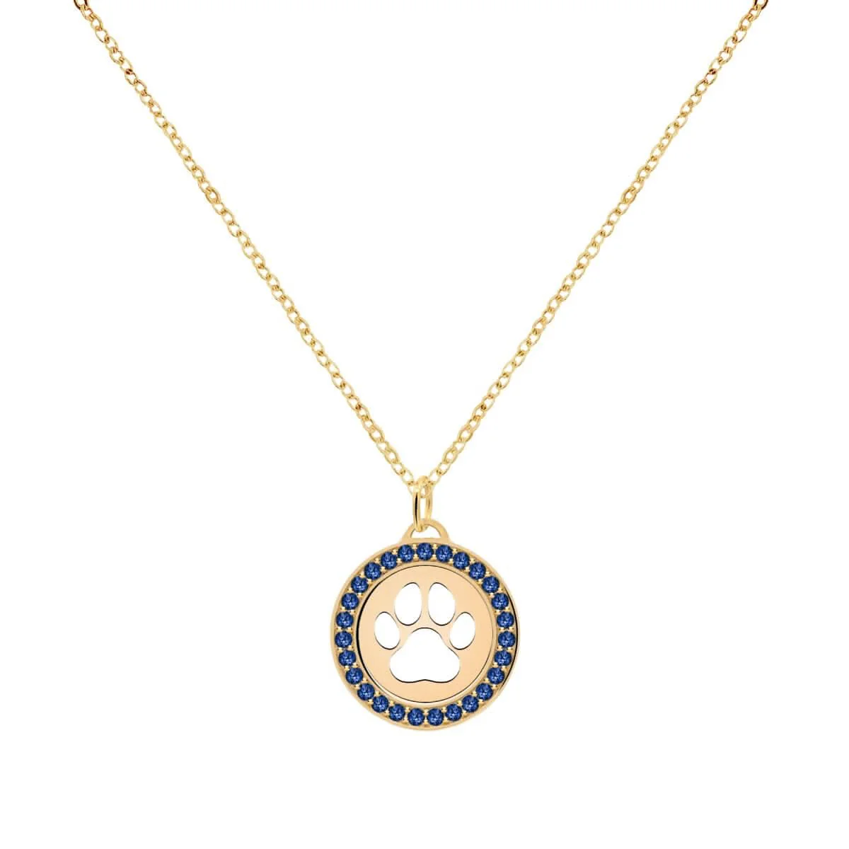 Paw & Sapphire Pendant in 14k Gold (September) - Image 4