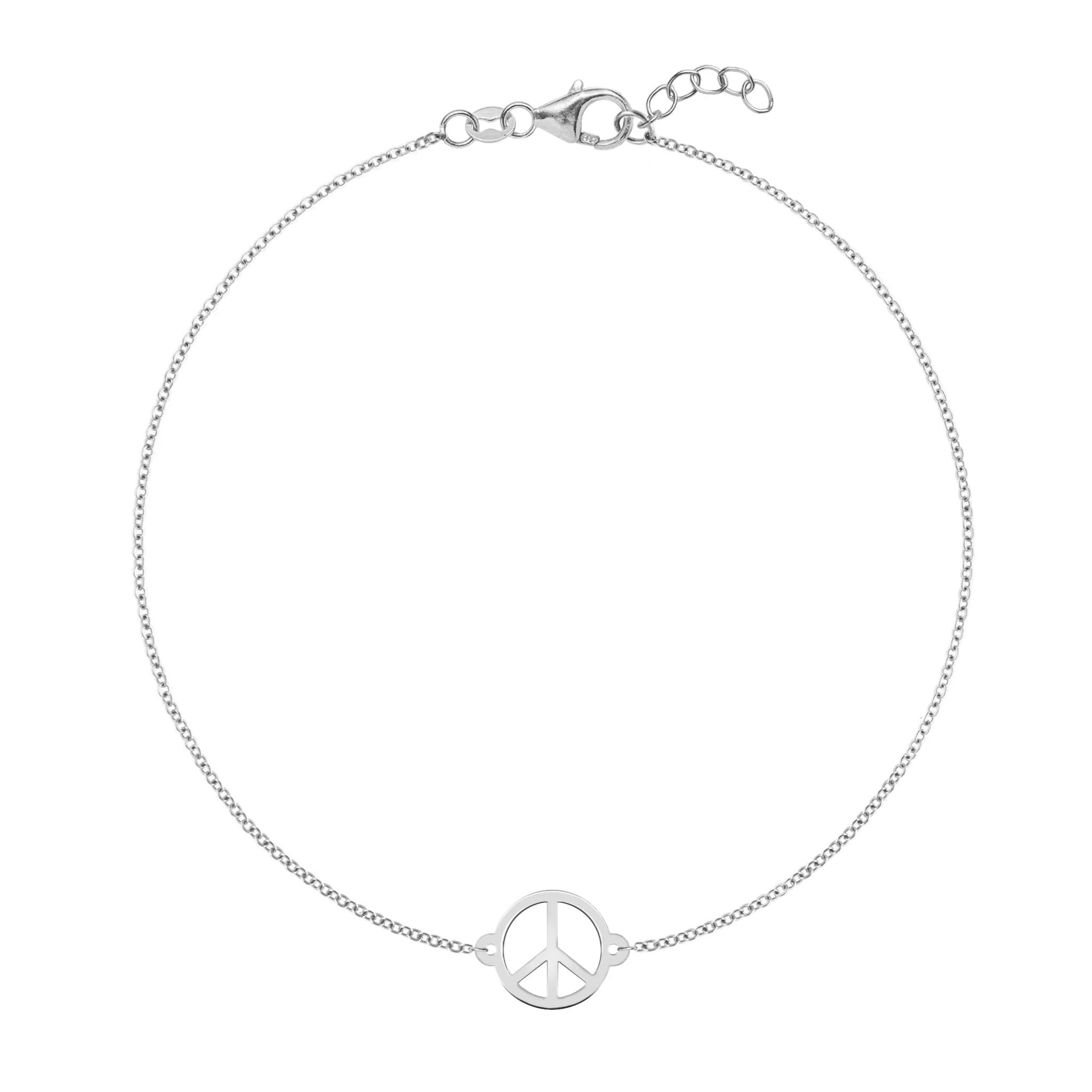 Peace Sign Bracelet in 14k Gold - Image 5