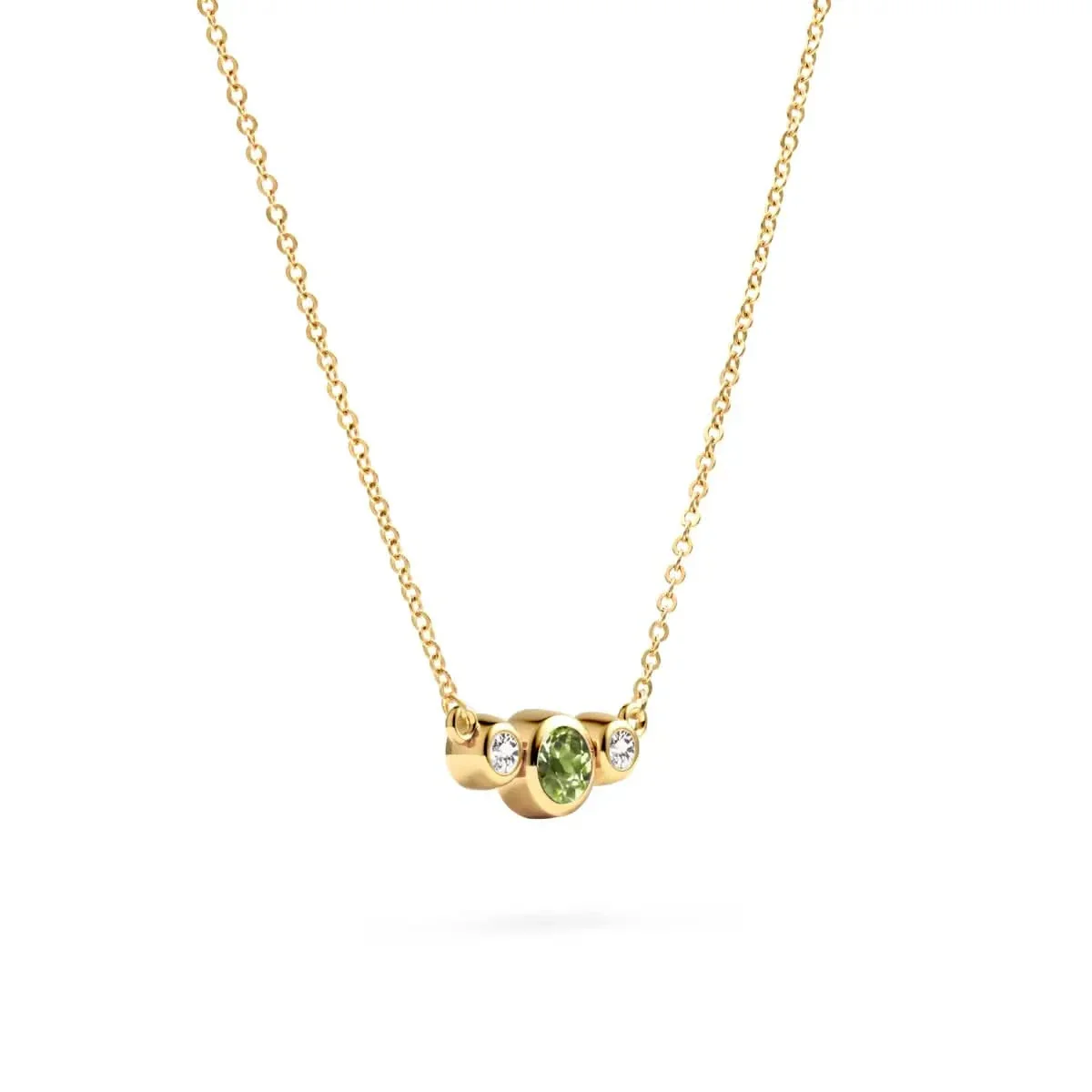 Barrington Peridot Necklace with Diamond Side Stones (August) - Image 4