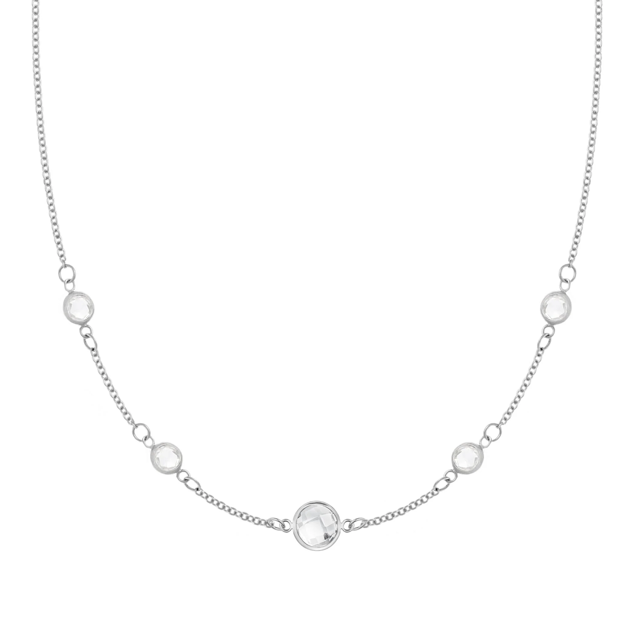 1 Grand & 4 Petite Birthstone Necklace in 14k Gold - Image 7