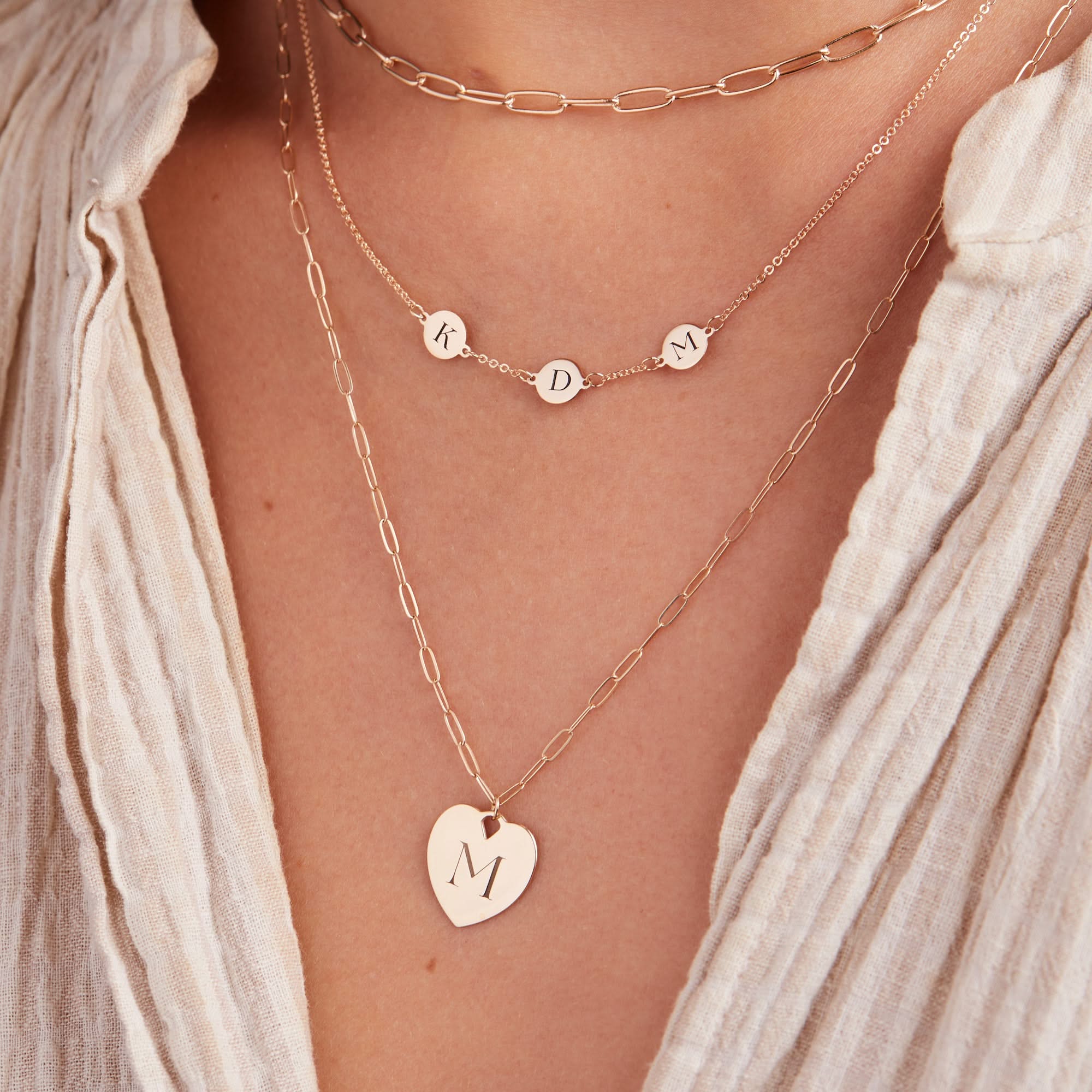 3 Letter Necklace in 14k Gold (Single Spacing) - Image 3
