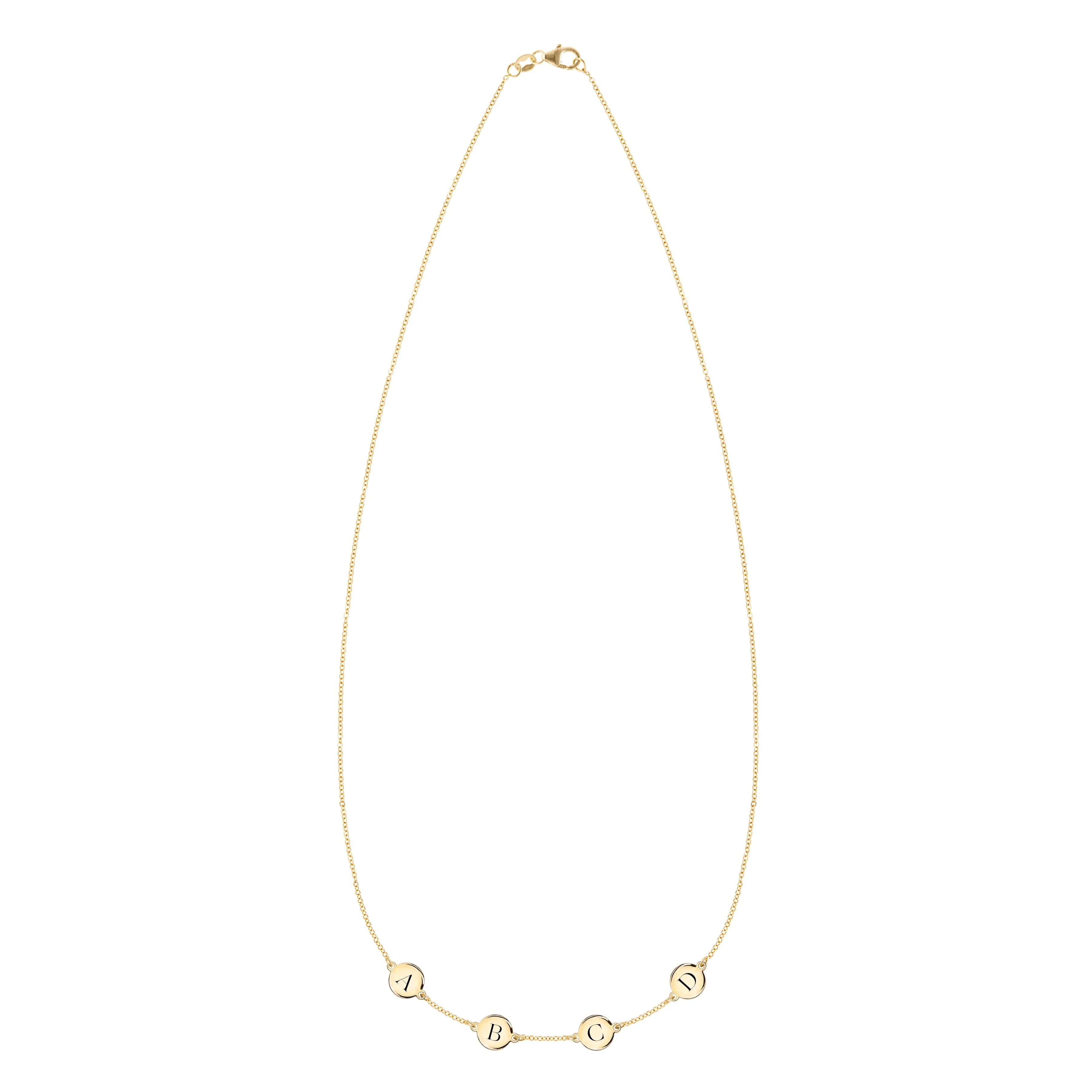 4 Letter Necklace in 14k Gold (Single Spacing) - Image 4