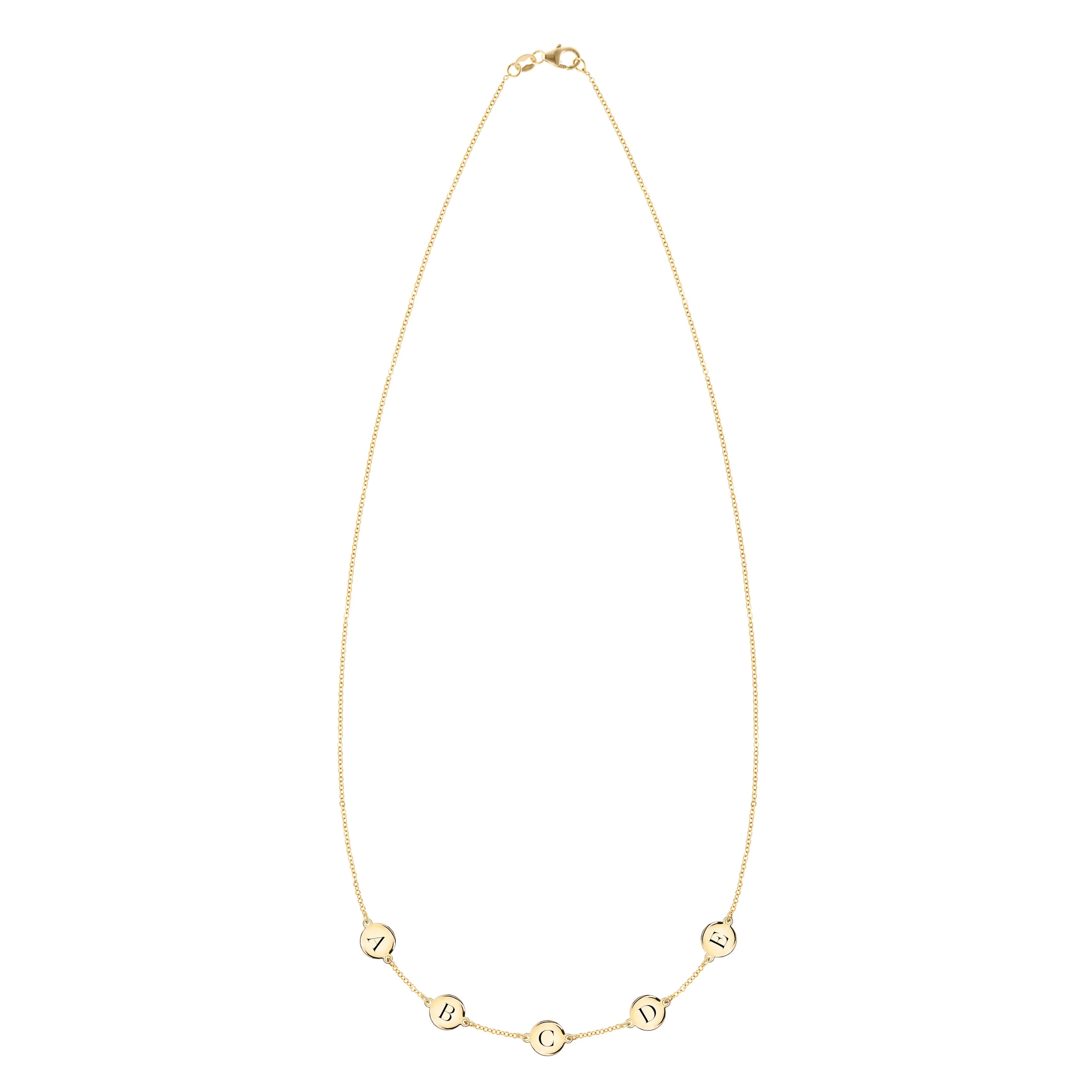 5 Letter Necklace in 14k Gold (Single Spacing) - Image 4