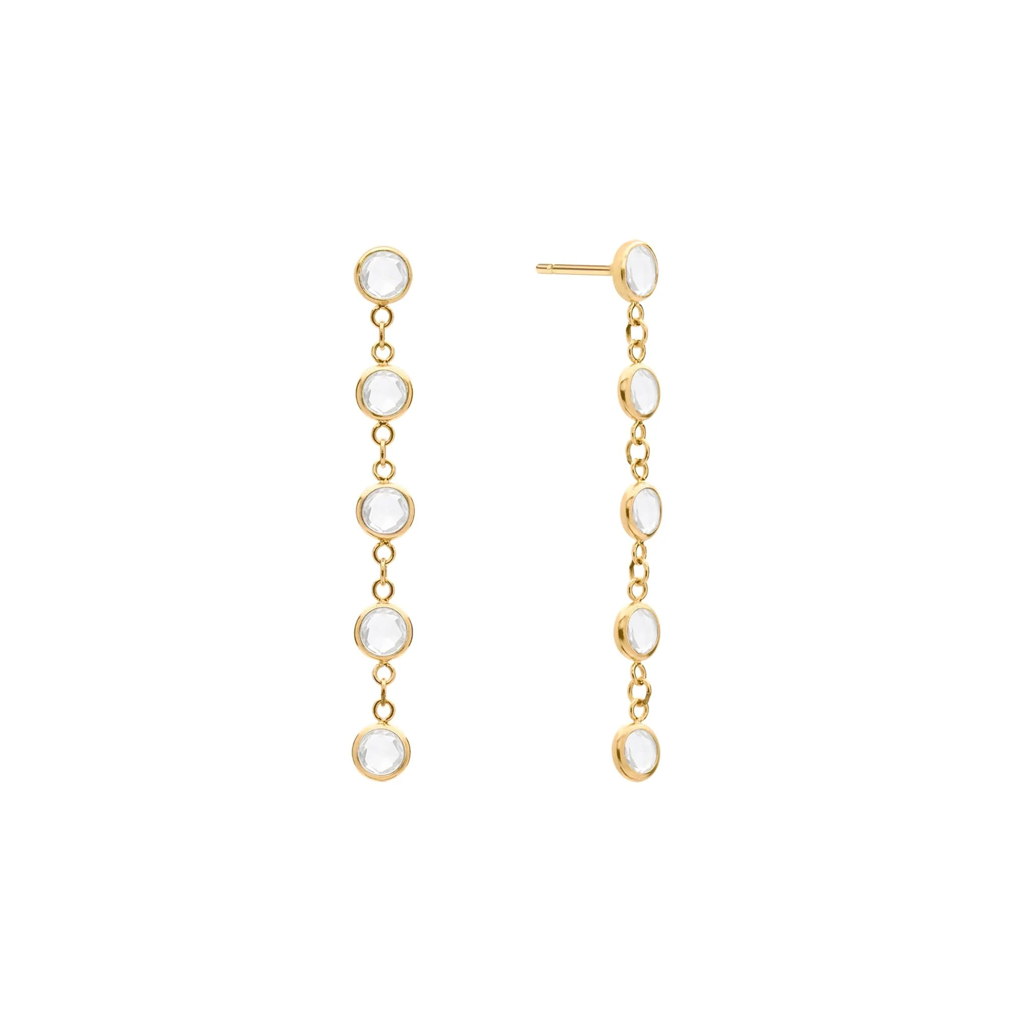 Petite 5 Birthstone Earrings in 14k Gold