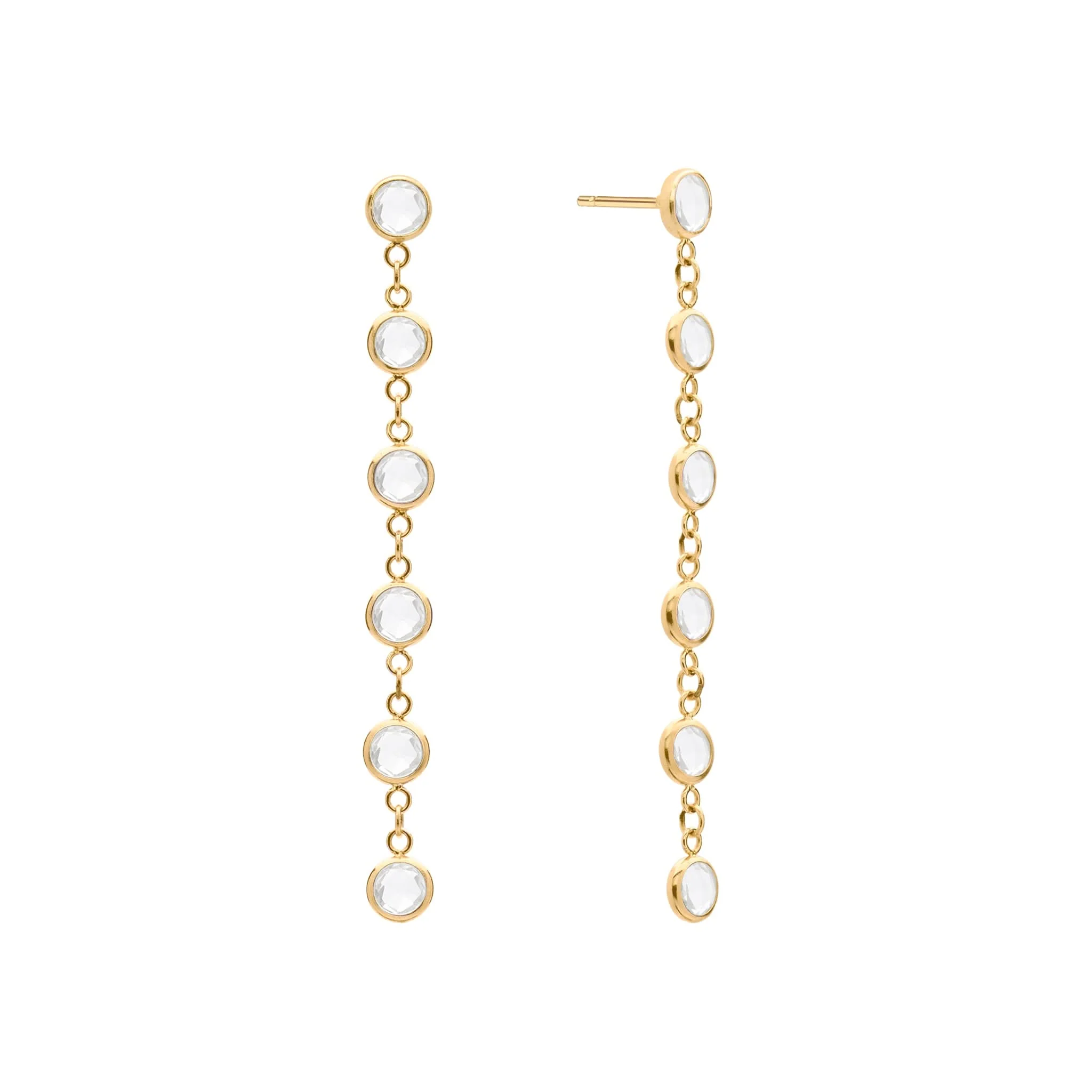 Petite 6 Birthstone Earrings in 14k Gold