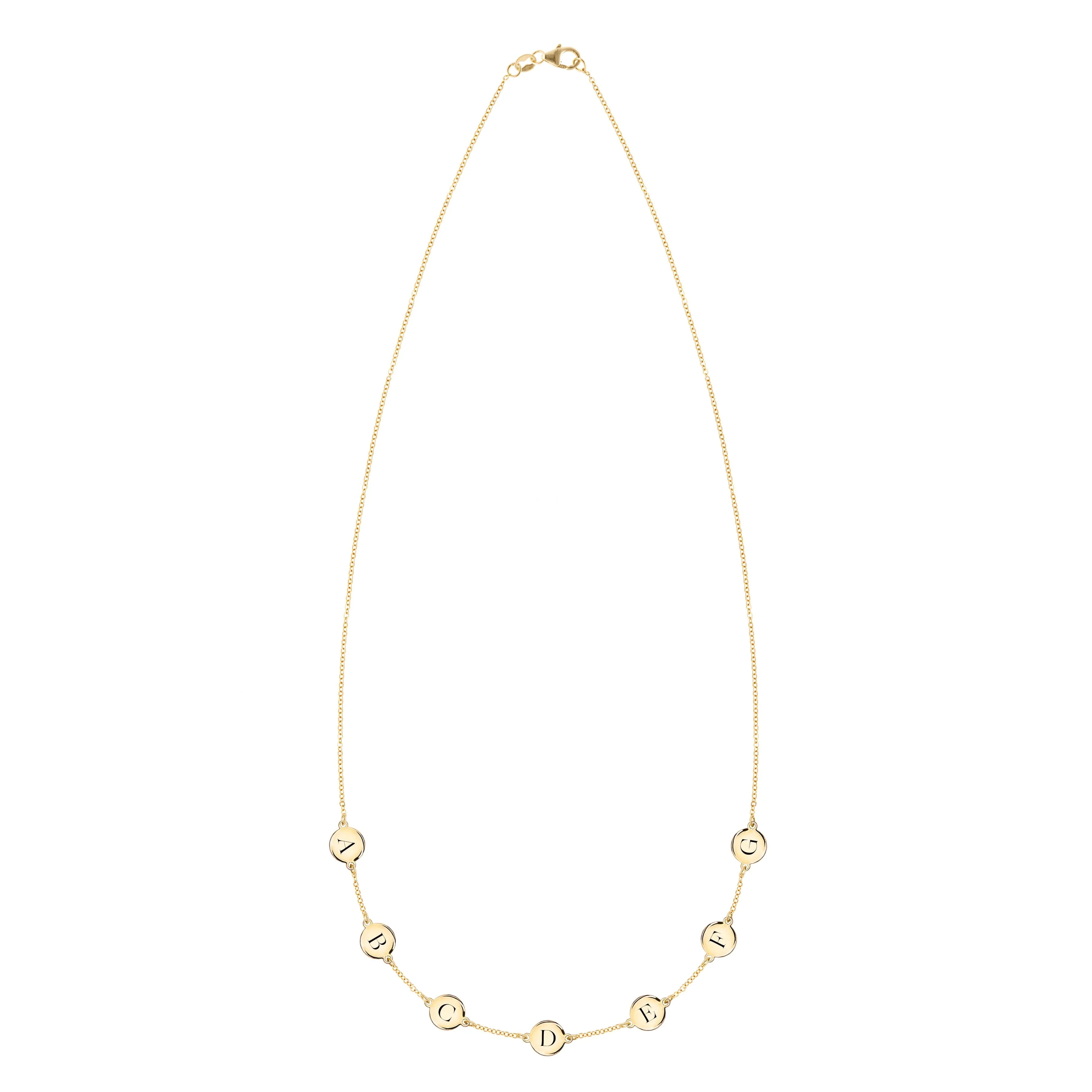 7 Letter Necklace in 14k Gold (Single Spacing) - Image 3